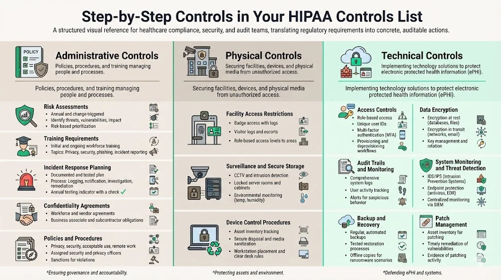 Step‑by‑Step Controls in Your HIPAA Controls List