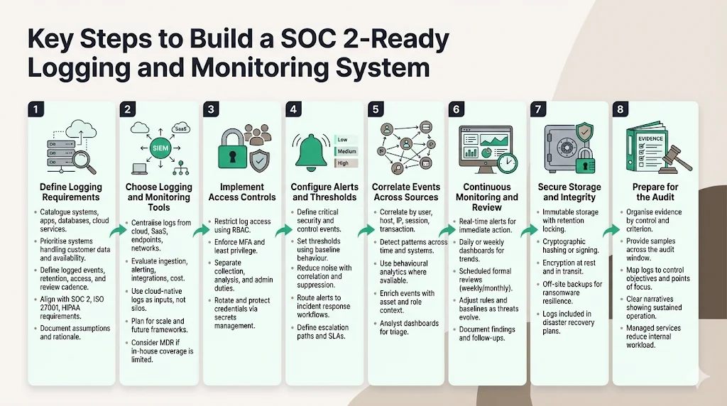 Key Steps to Build a SOC 2‑Ready Logging and Monitoring System