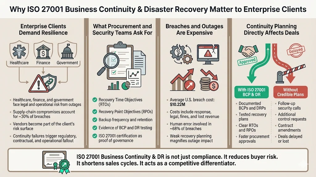 Why ISO 27001 Business Continuity And DR Matter to Enterprise Clients