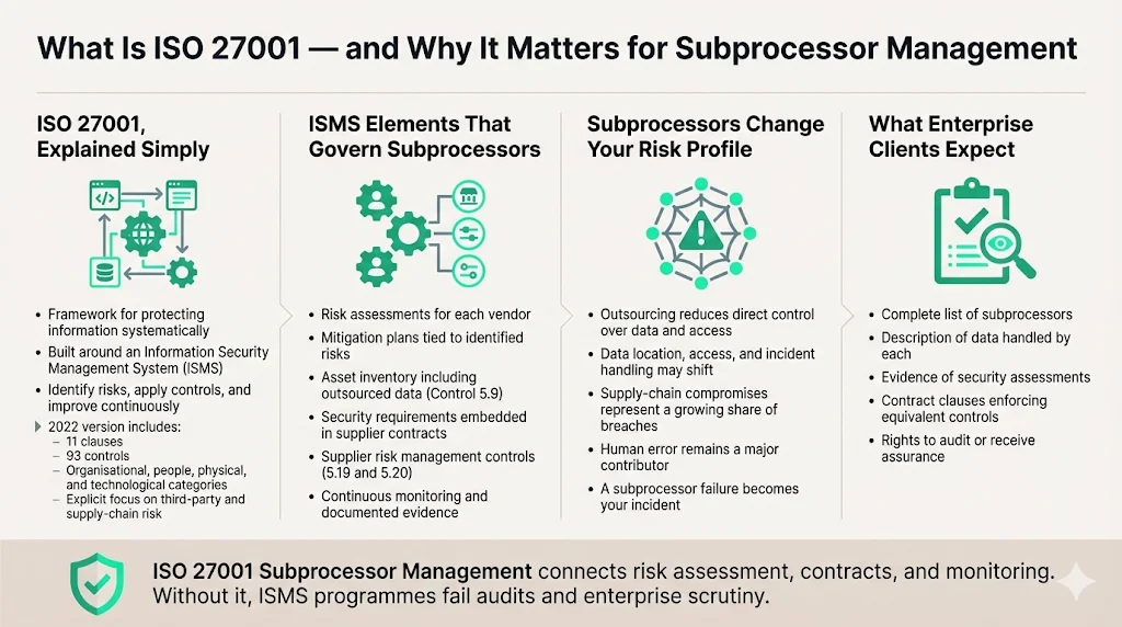 What Is ISO 27001 and its relevance to subprocessor management