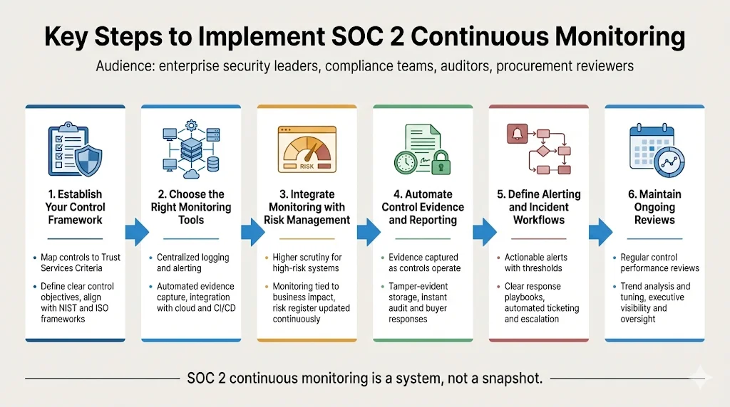 Key Steps to Implement SOC 2 Continuous Monitoring
