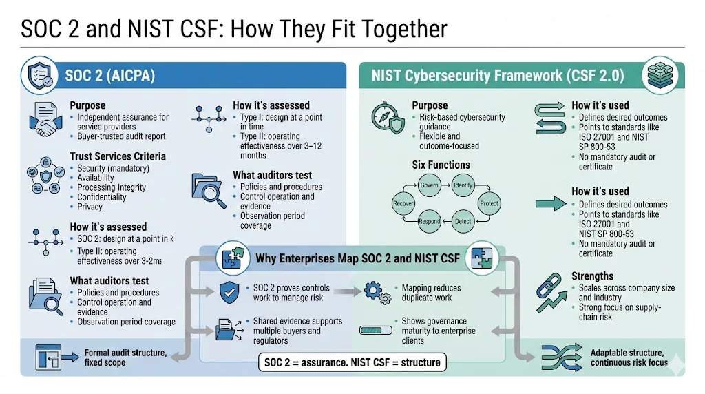 SOC 2 and NIST CSF Explained
