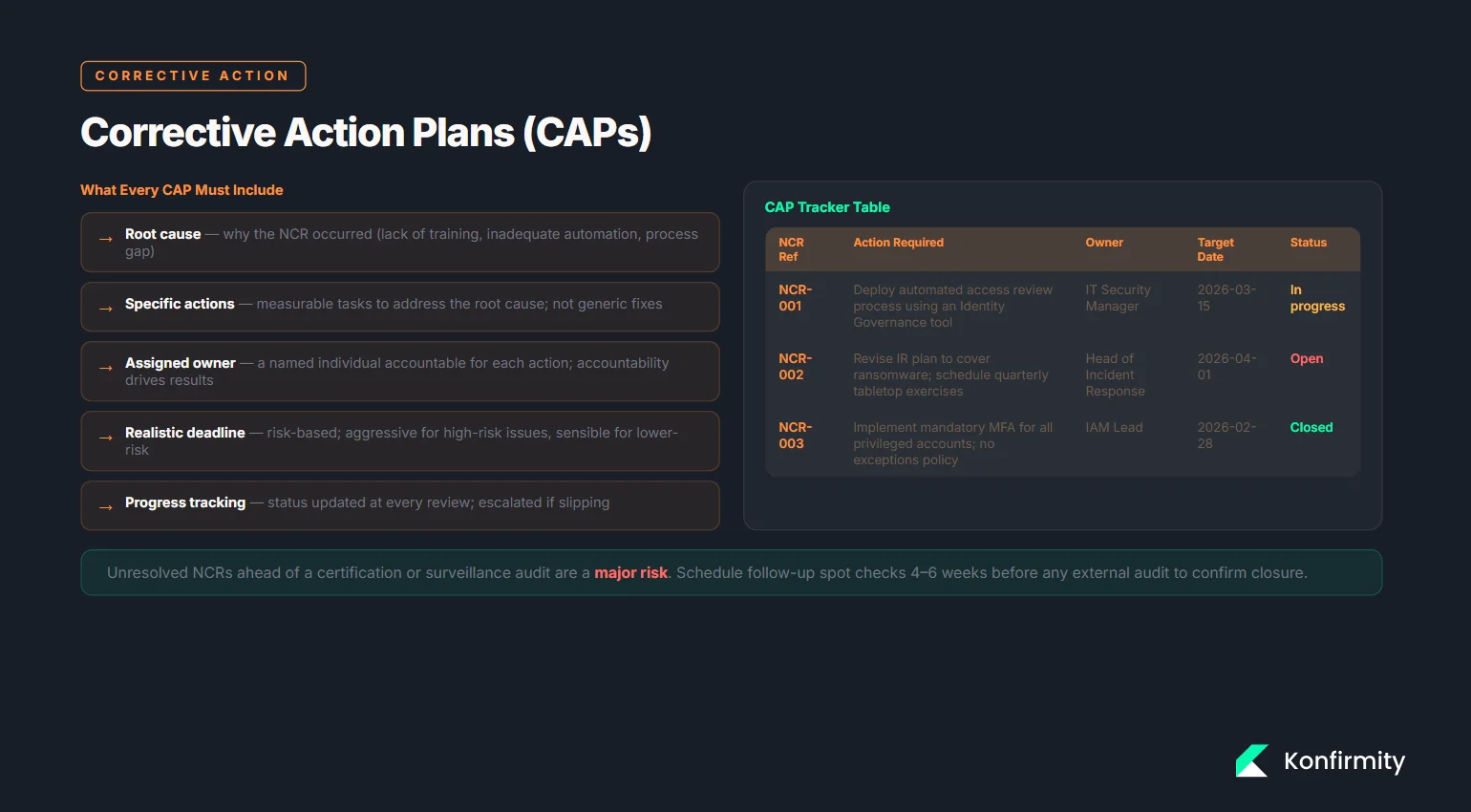 Corrective Action Plans (CAPs)