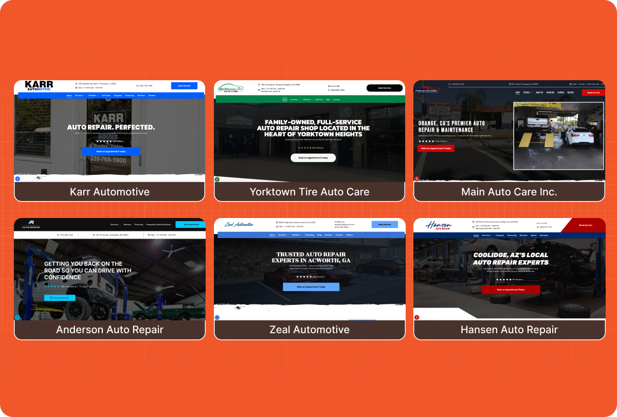 Automotive website design templates.