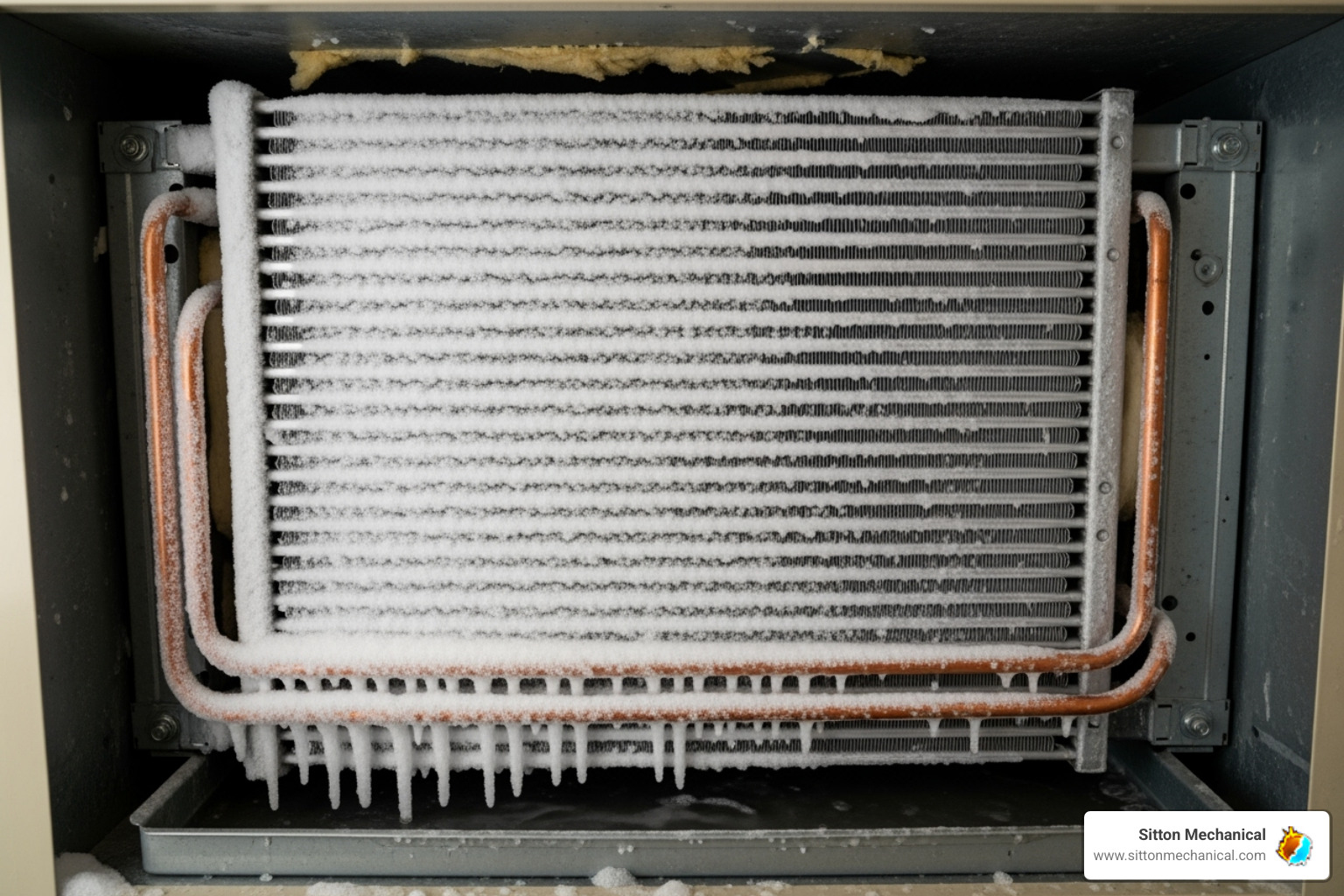 ice buildup on evaporator coil - HVAC system not cooling