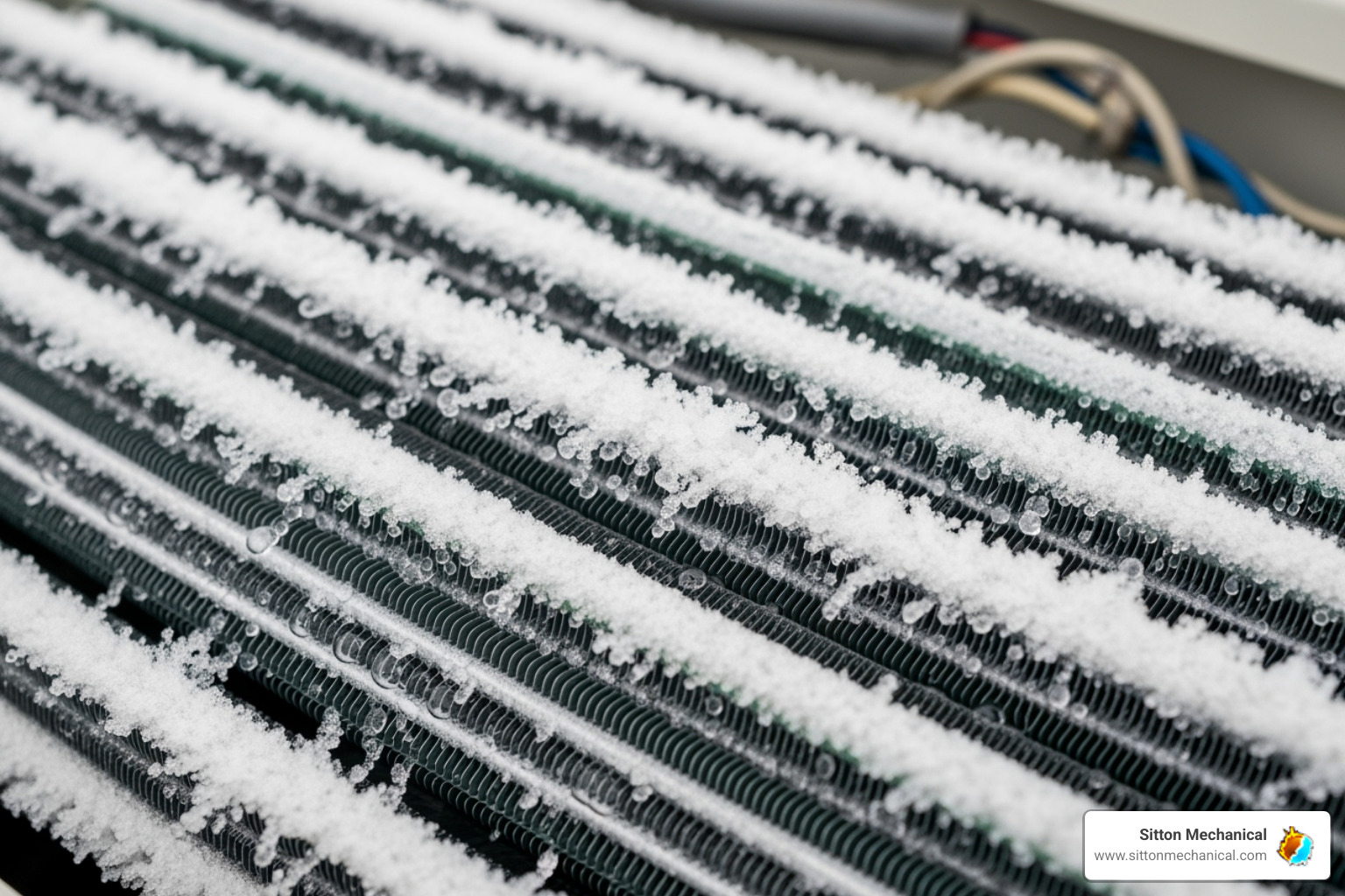 AC unit with visible frost on the coils - air conditioner repair stillwater