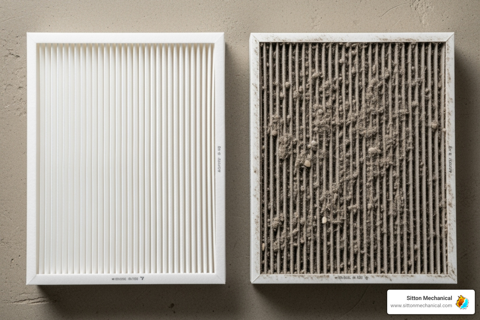 clean and dirty HVAC air filter - cooler not working cushing