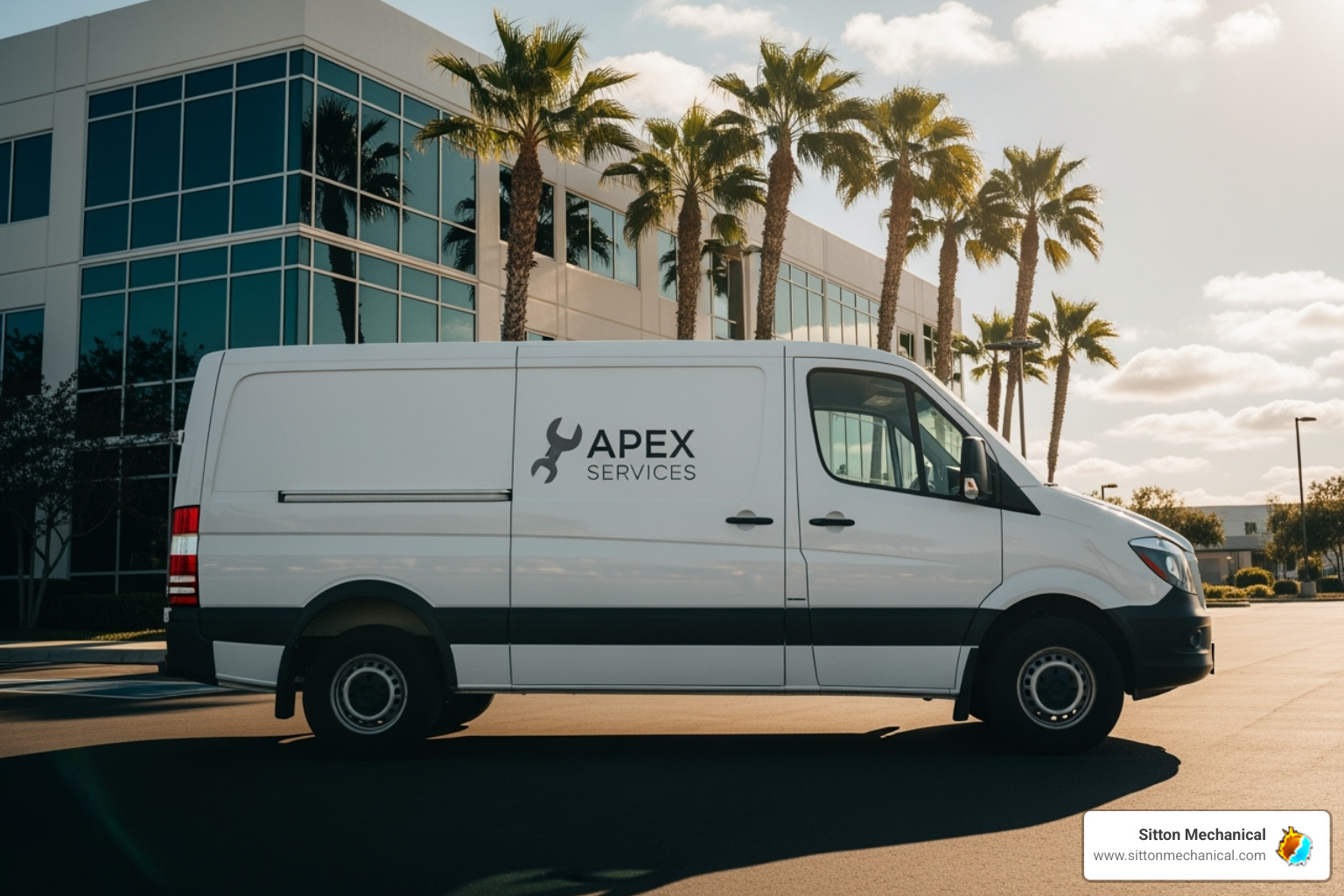 A service van with professional branding, parked outside a commercial building in Orlando - commercial refrigeration repair orlando A service van with professional branding, parked outside a commercial building in Orlando - commercial refrigeration repair orlando