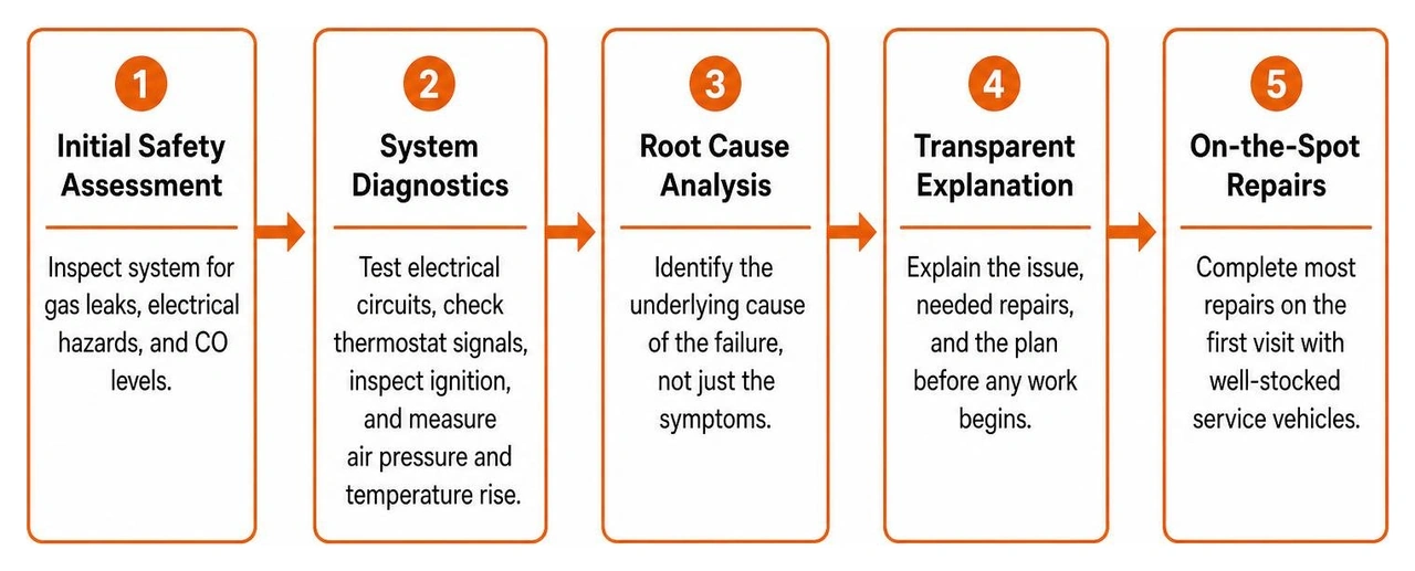 Diagram showing the emergency HVAC diagnostic workflow Diagram showing the emergency HVAC diagnostic workflow