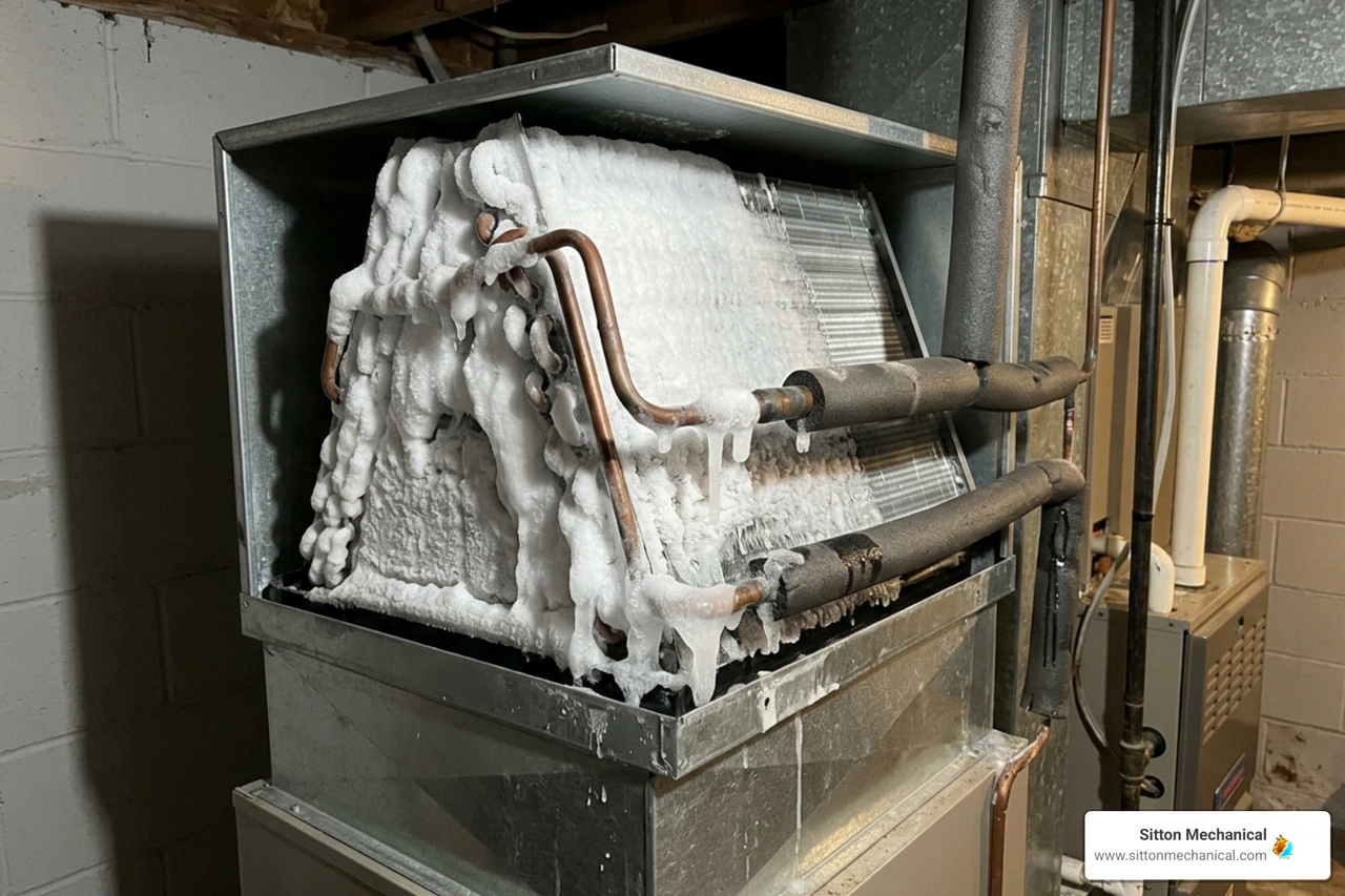 frozen evaporator coil on a home air conditioner frozen evaporator coil on a home air conditioner