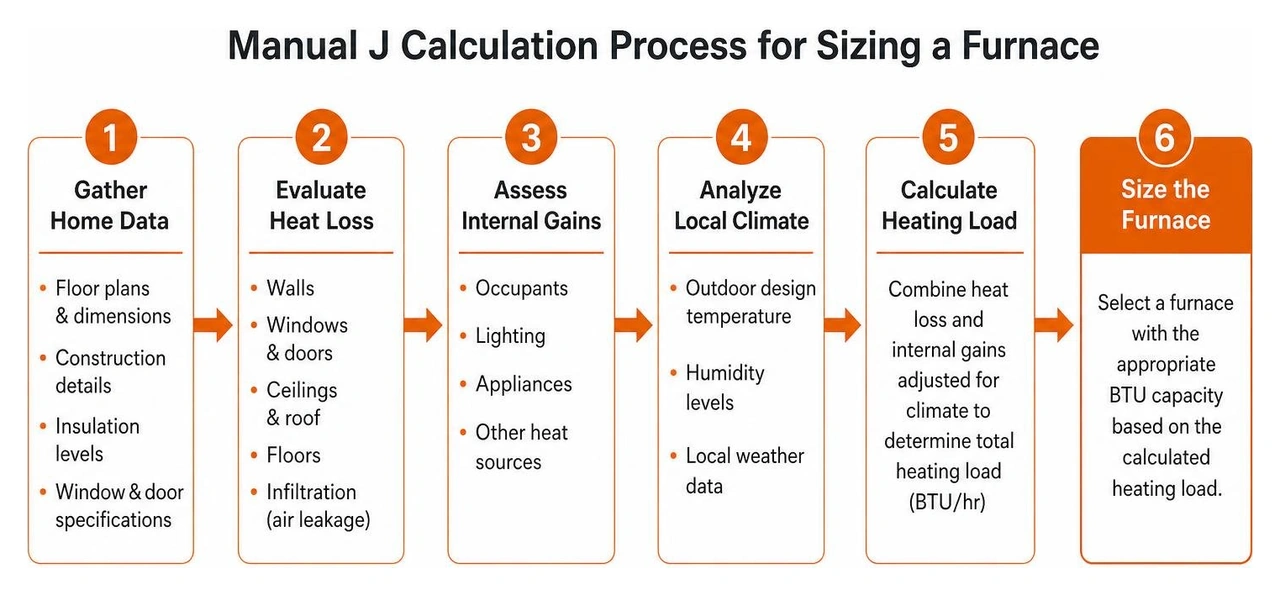 Manual J calculation process for sizing a furnace Manual J calculation process for sizing a furnace