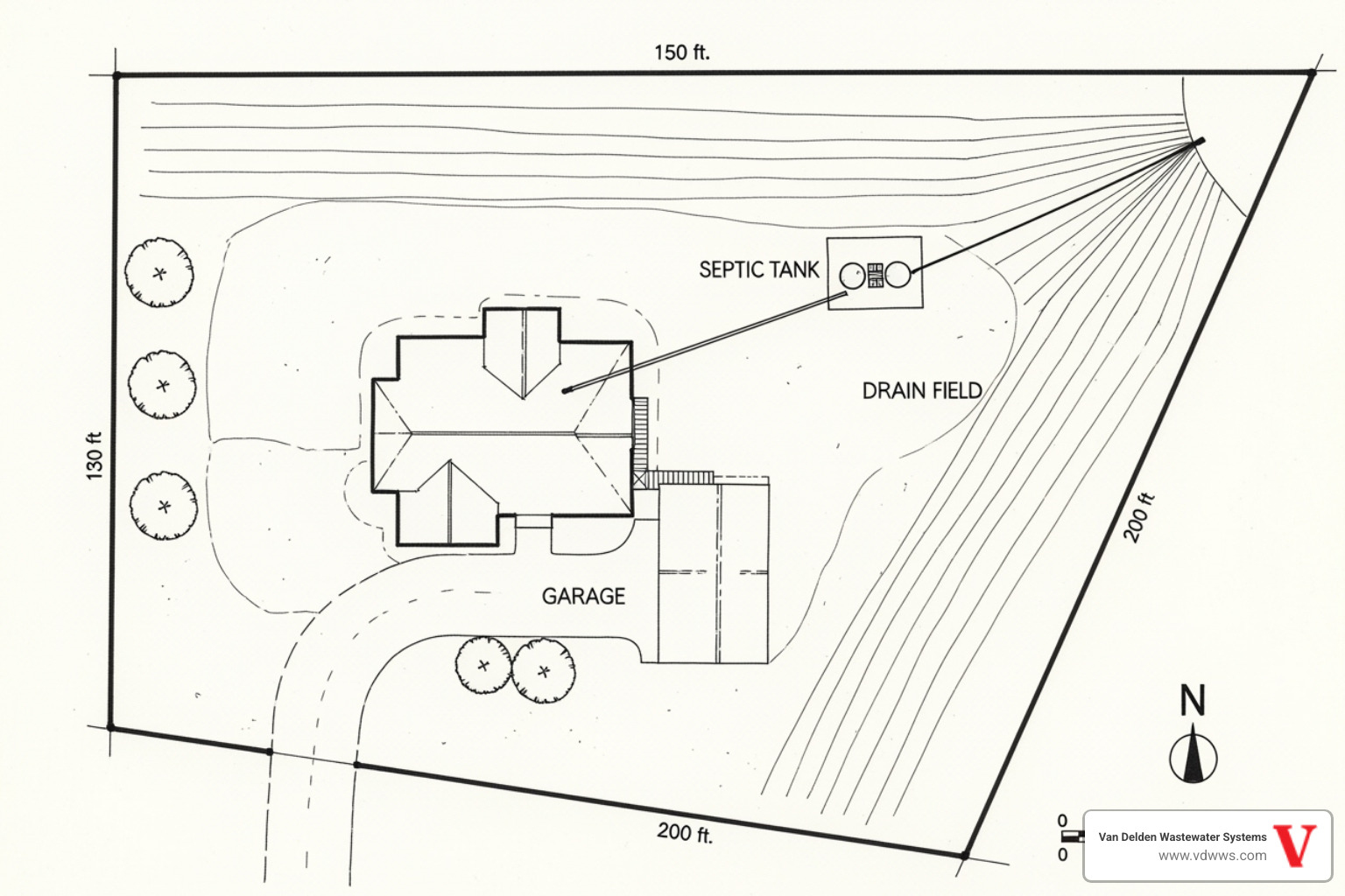property map showing septic system location - Finding septic tank lid
