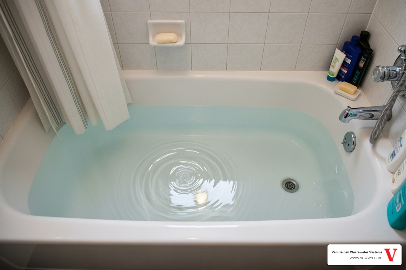 slow draining bathtub - drainfield failure signs