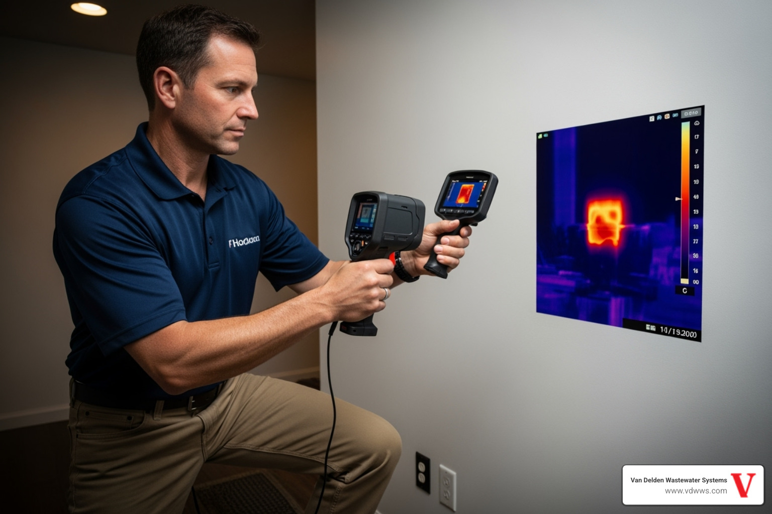 of an inspector using an infrared camera, with a red and black thermal overlay visible on the screen - inspection fair oaks ranch tx of an inspector using an infrared camera, with a red and black thermal overlay visible on the screen - inspection fair oaks ranch tx