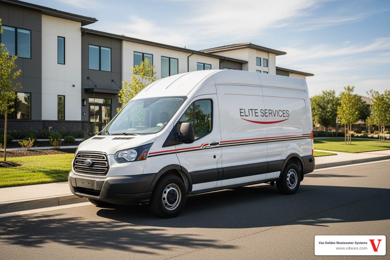 clean, professional service vehicle with generic branding - septic tank repair san antonio tx