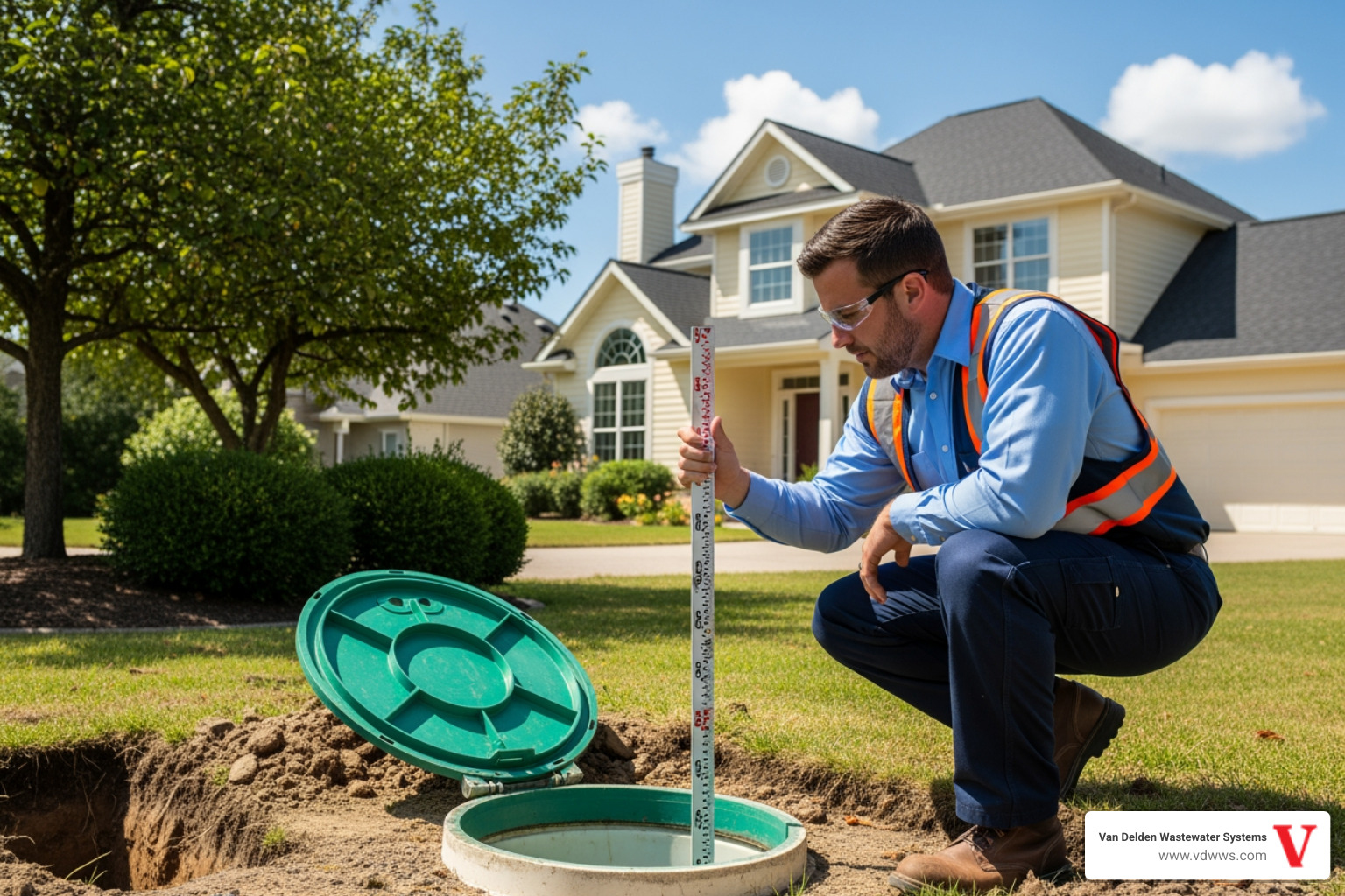 Site evaluation being performed on a residential property - top septic system installation company in georges ranch boerne tx