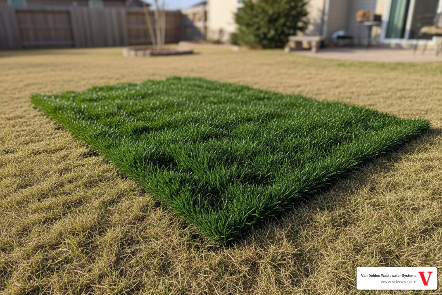a suspiciously lush patch of grass over a septic drainfield - septic tank cleaning service in sisterdale tx a suspiciously lush patch of grass over a septic drainfield - septic tank cleaning service in sisterdale tx