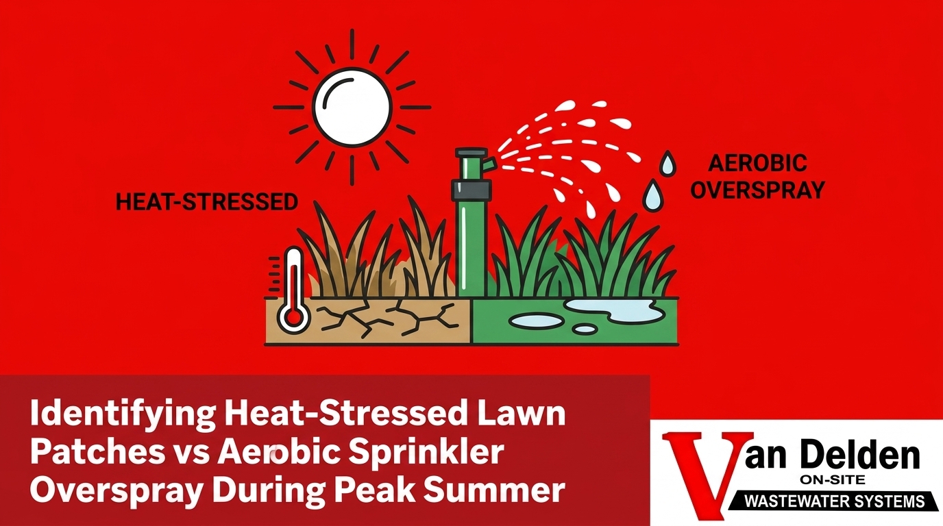 Heat-Stressed Lawn Patches vs Aerobic Overspray