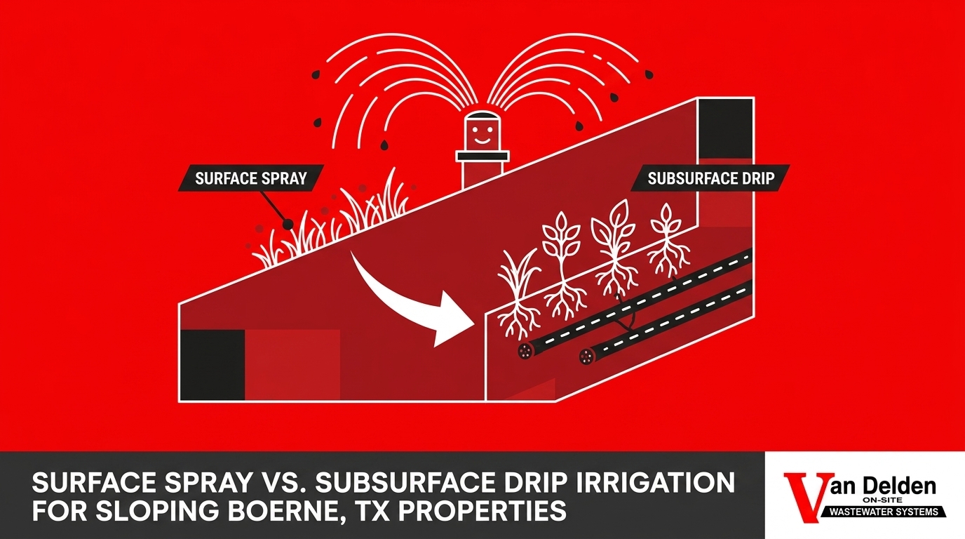 Surface Spray vs. Subsurface Drip on Sloping Land