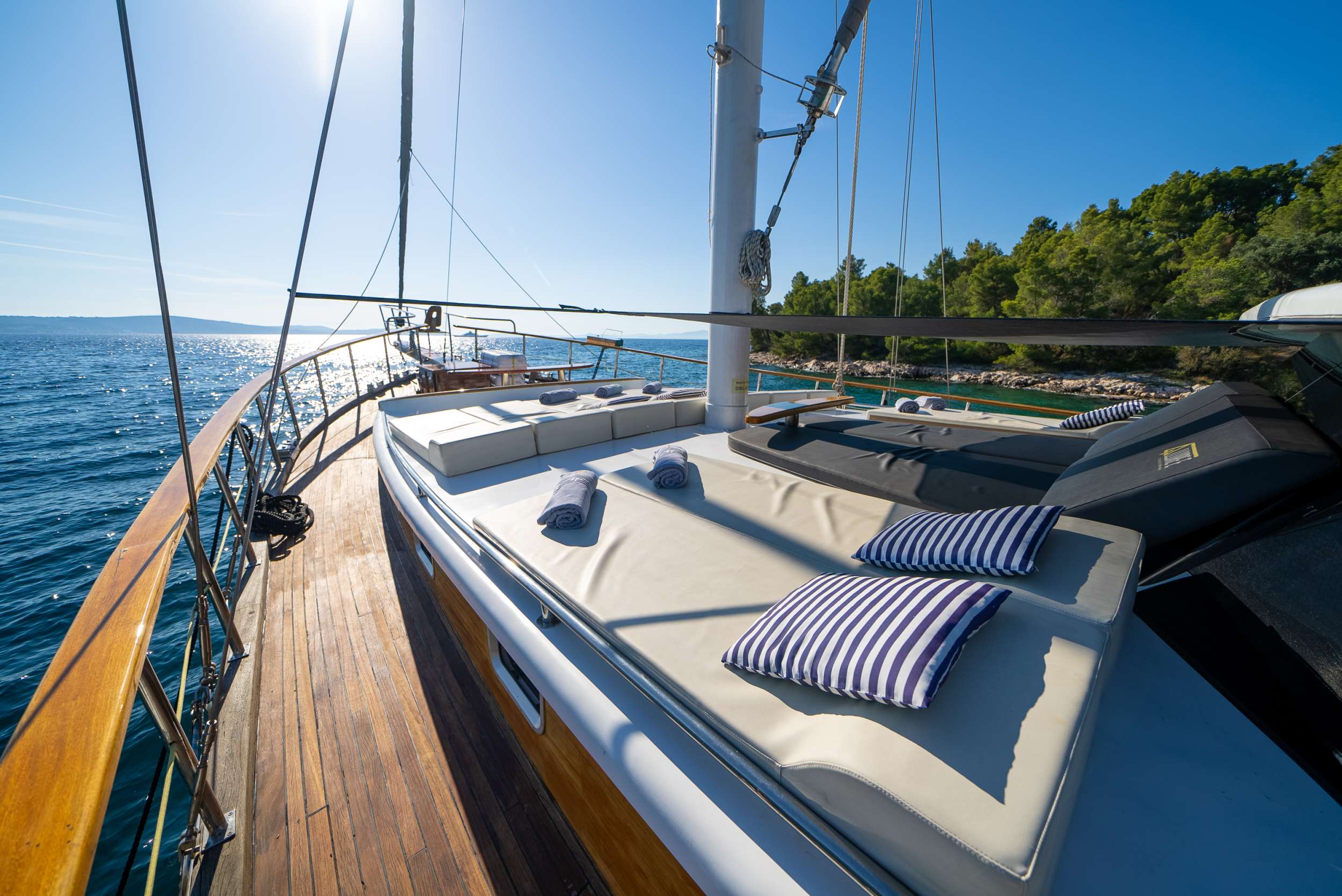 Gulet ALLURE foredeck with sunbeds