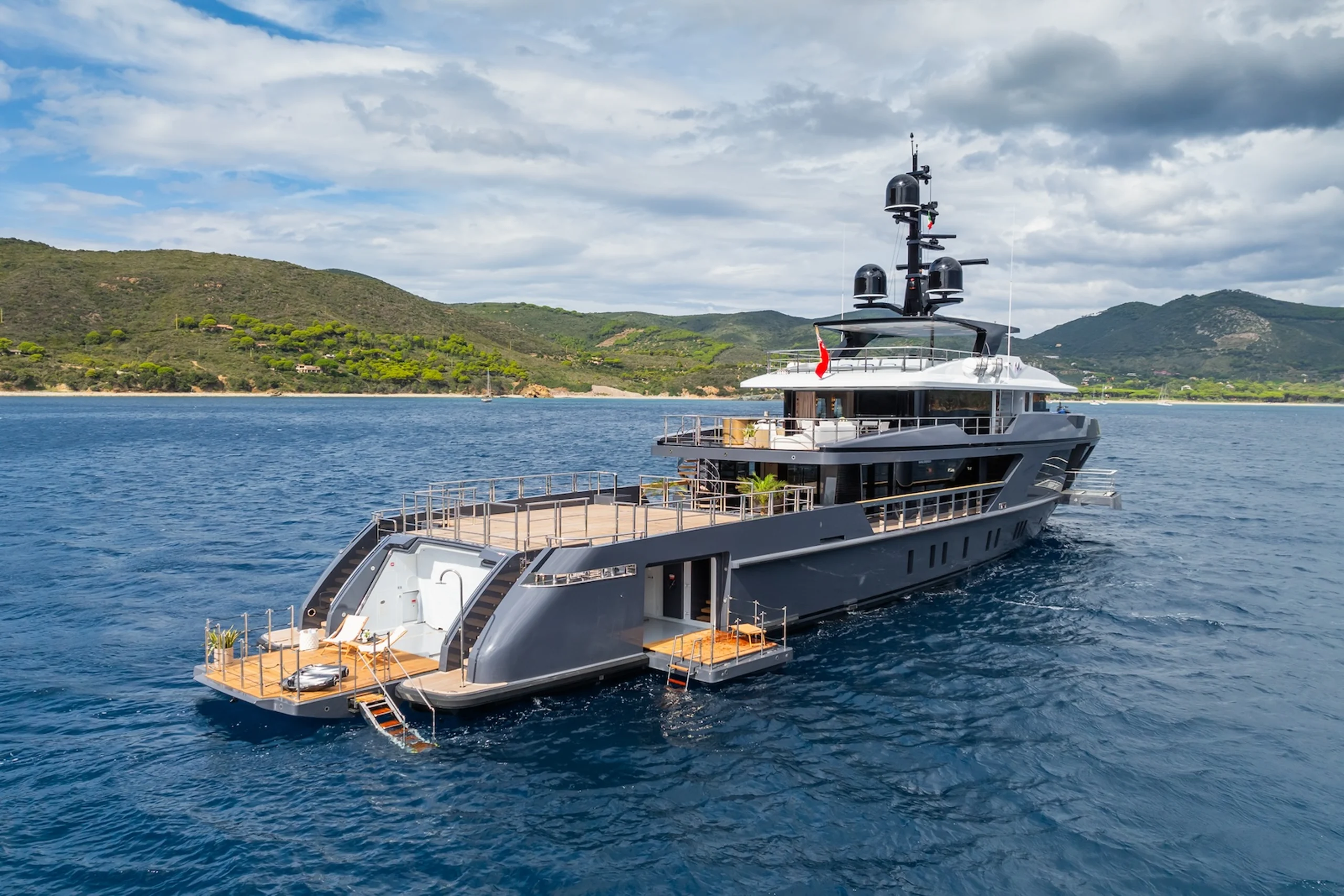 Motor Yacht M aft deck view