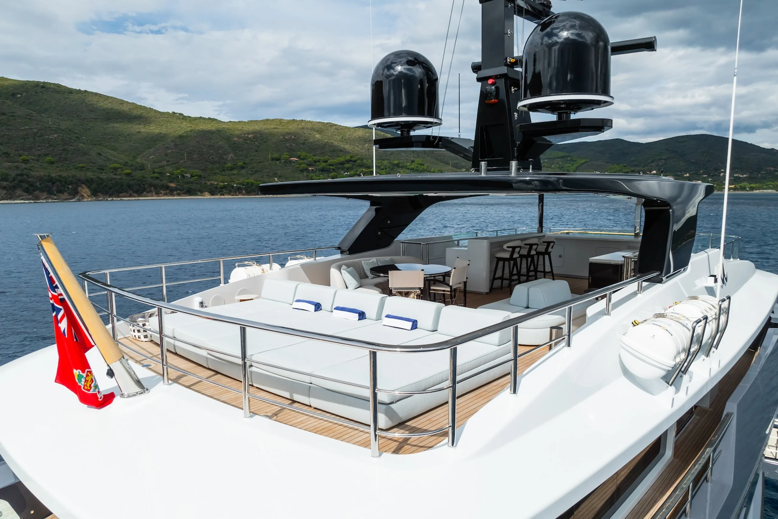 Motor Yacht M flybridge lounge area