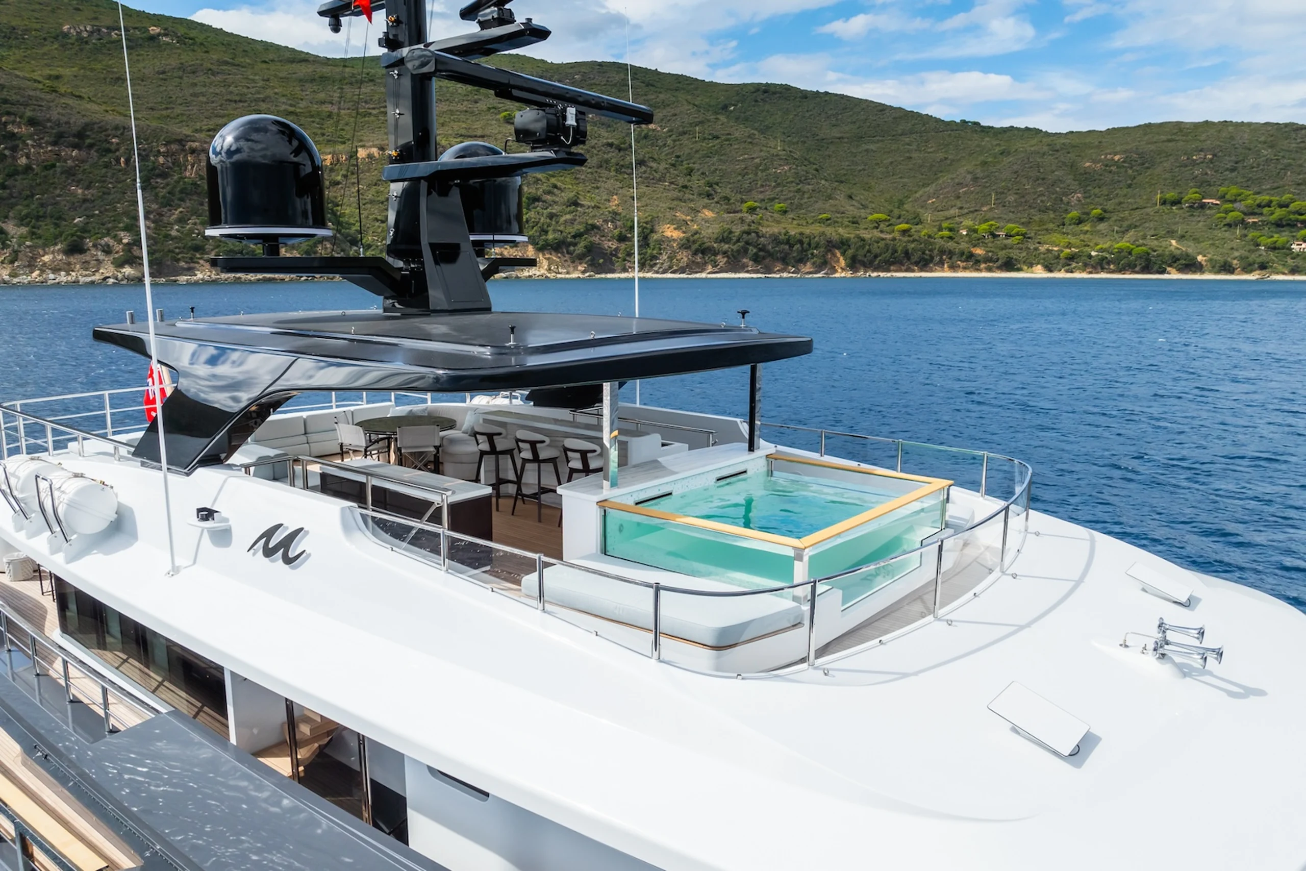Motor Yacht M flybridge view