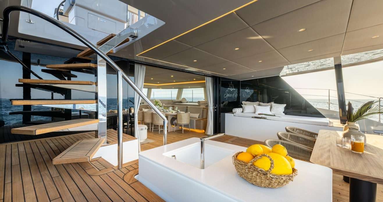 SPICE OF LIFE - Sunreef 60 Catamaran aft deck