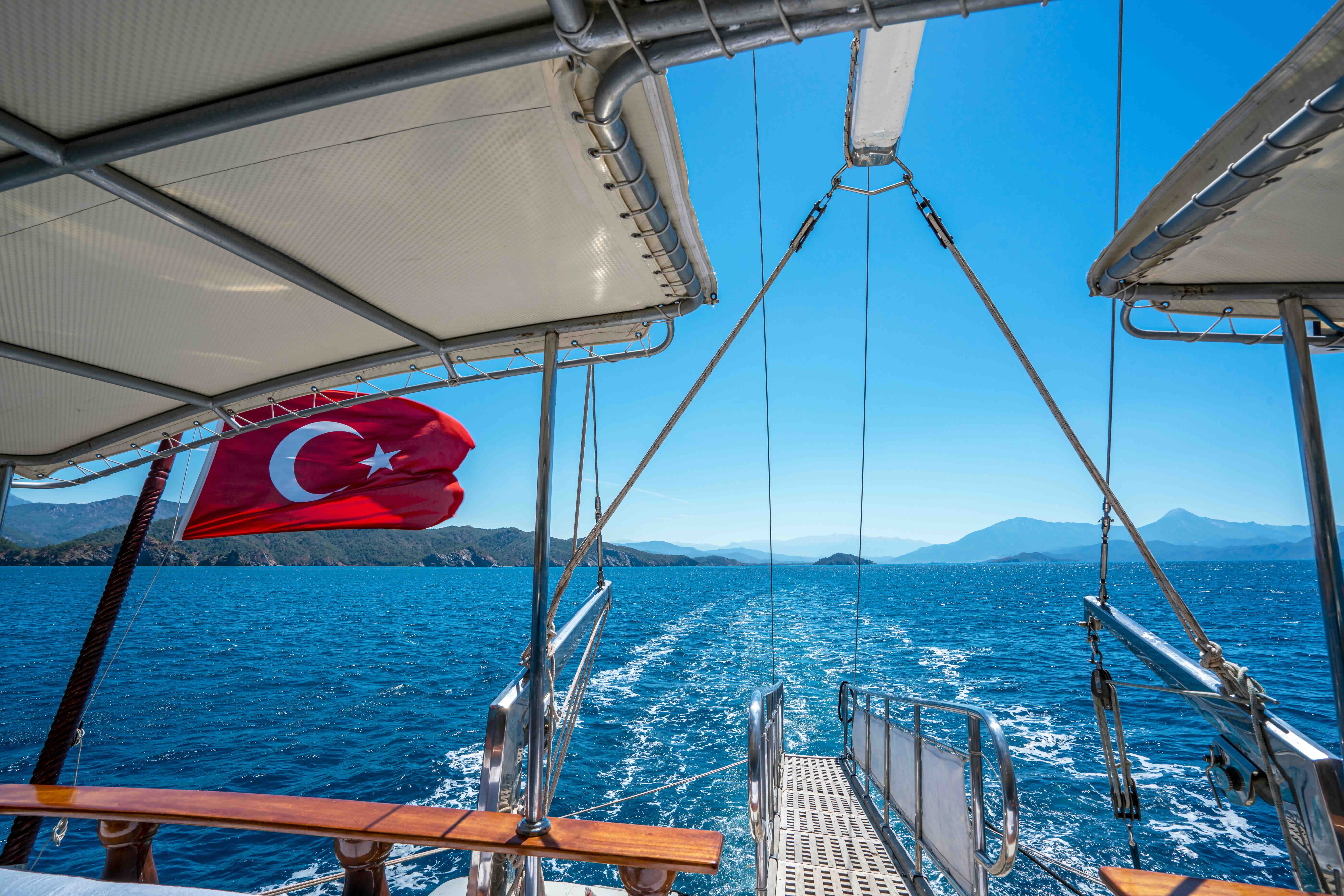 Aft Deck View from a Turkey Gulet Yacht Charter