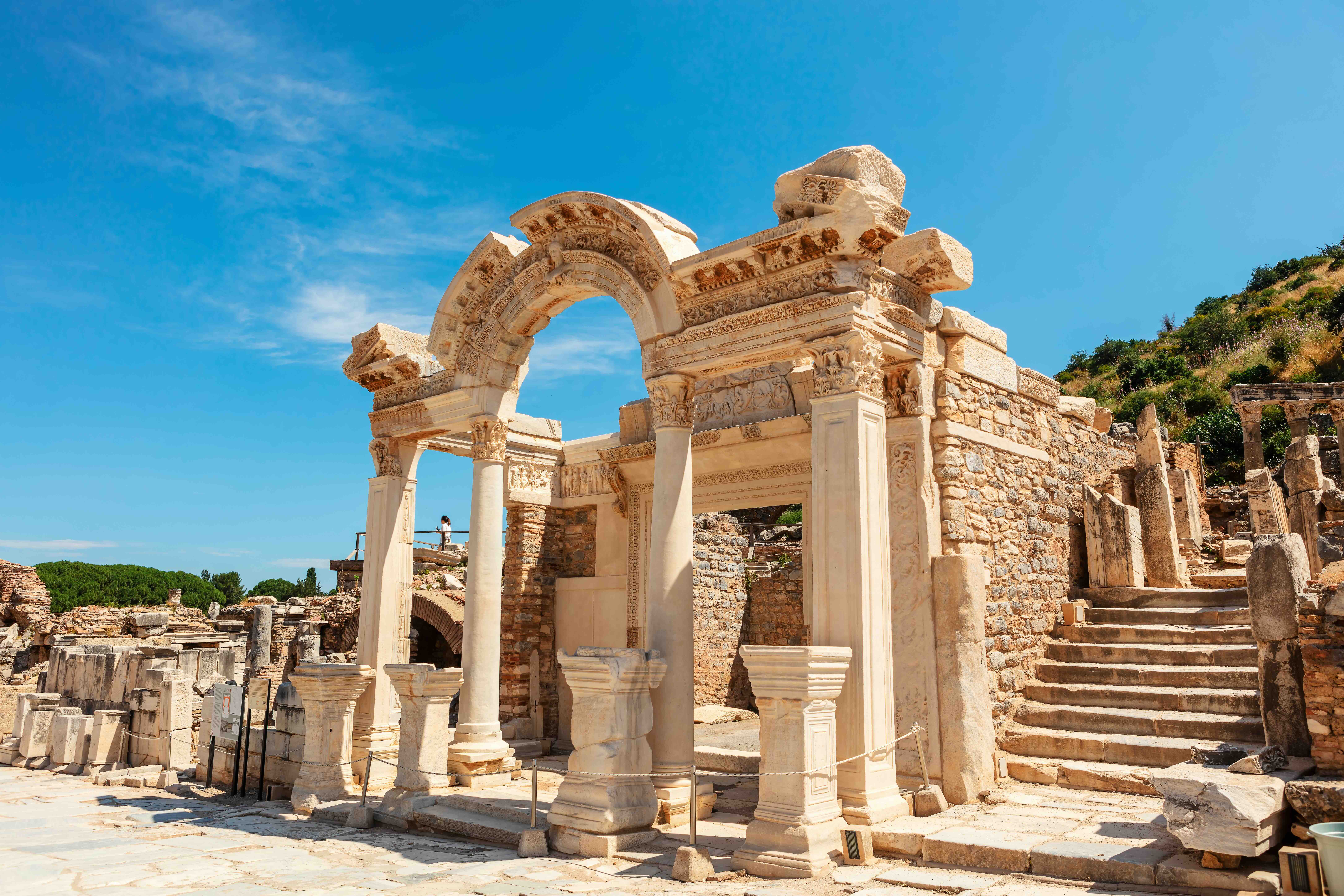 Temple of Hadrian at the Ephesus archaeological site in Turkey.