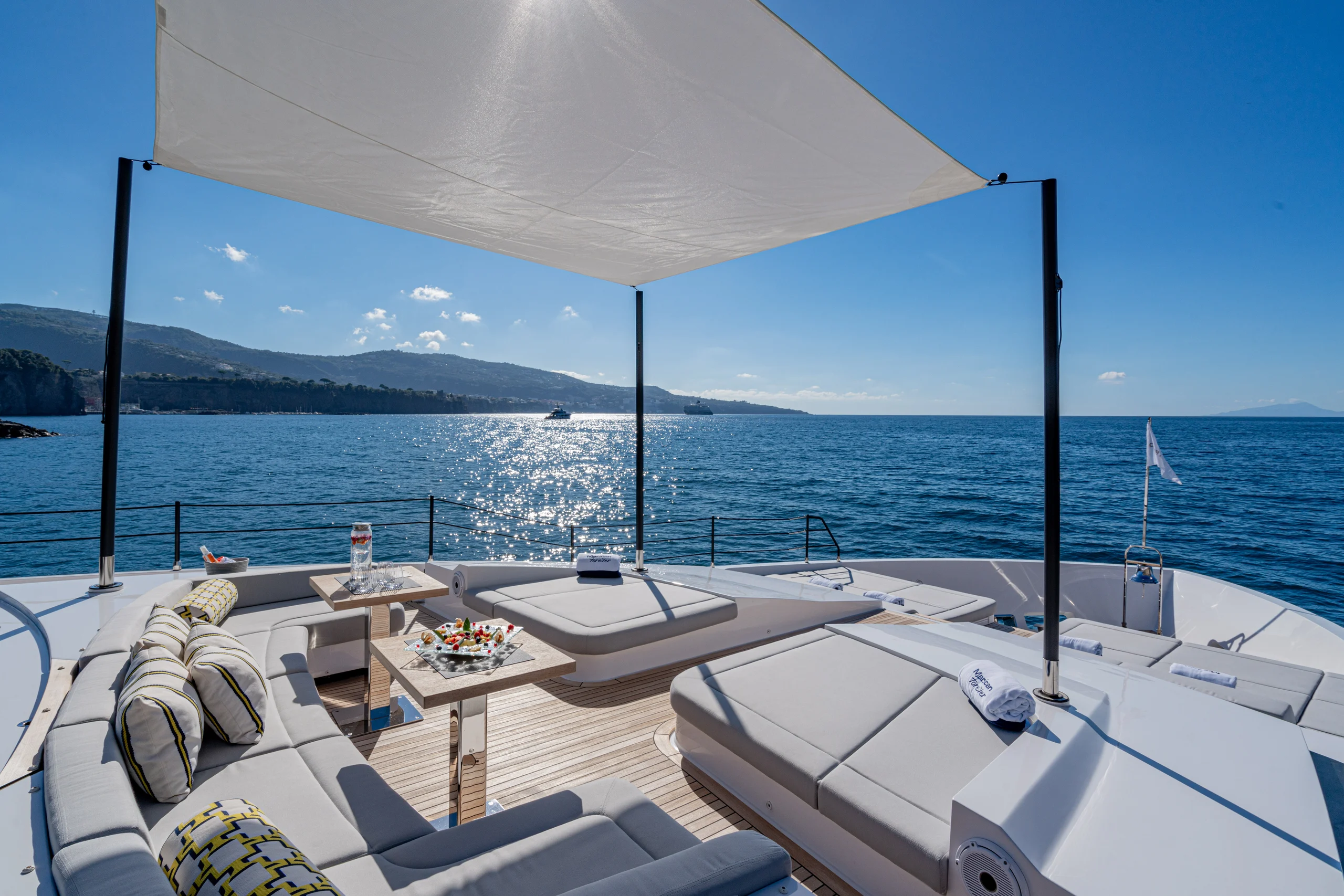 MARICAN FOREVER - 2024 Ferretti Custom Line 106' foredeck lounge space
