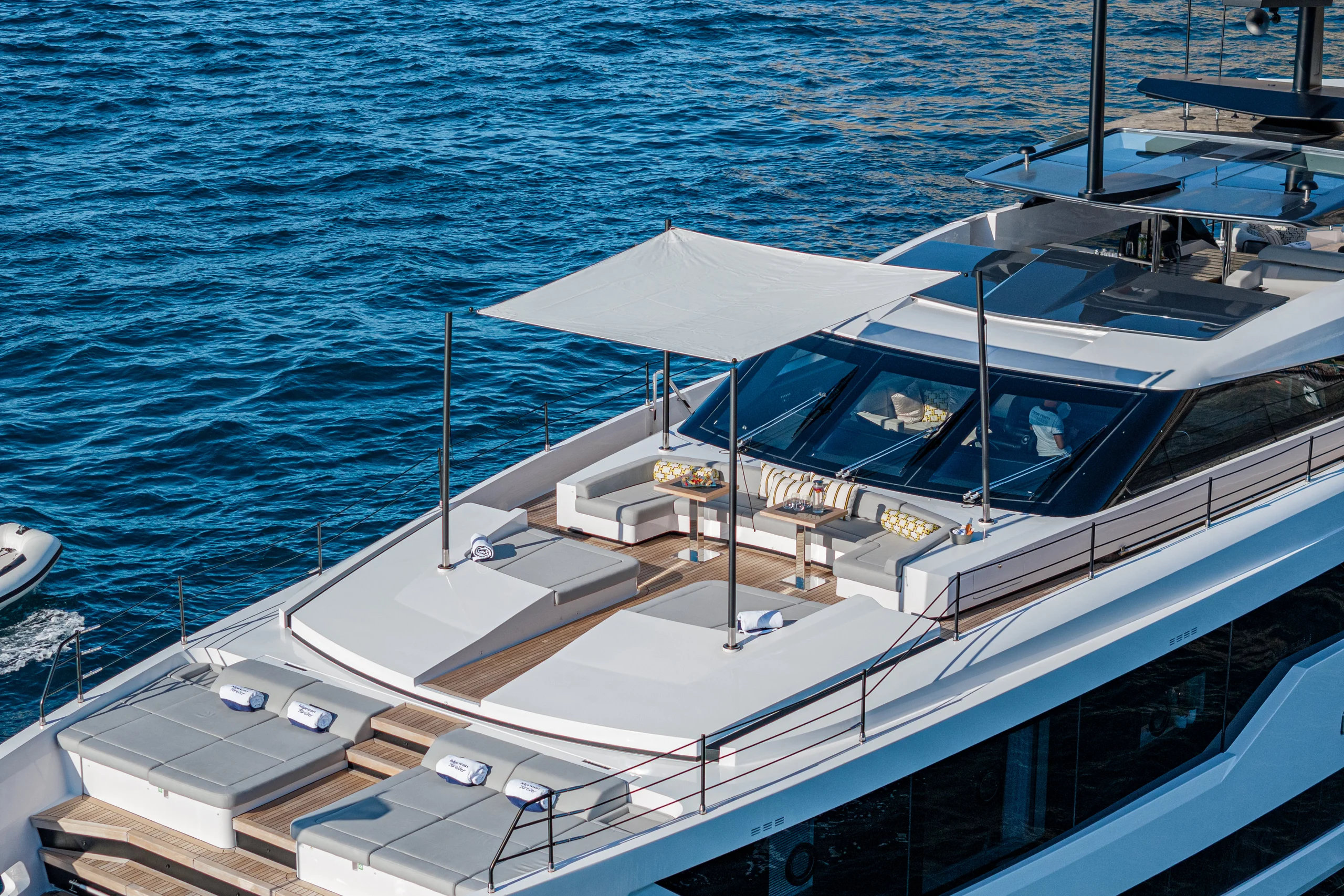 MARICAN FOREVER - 2024 Ferretti Custom Line 106' foredeck with bimini