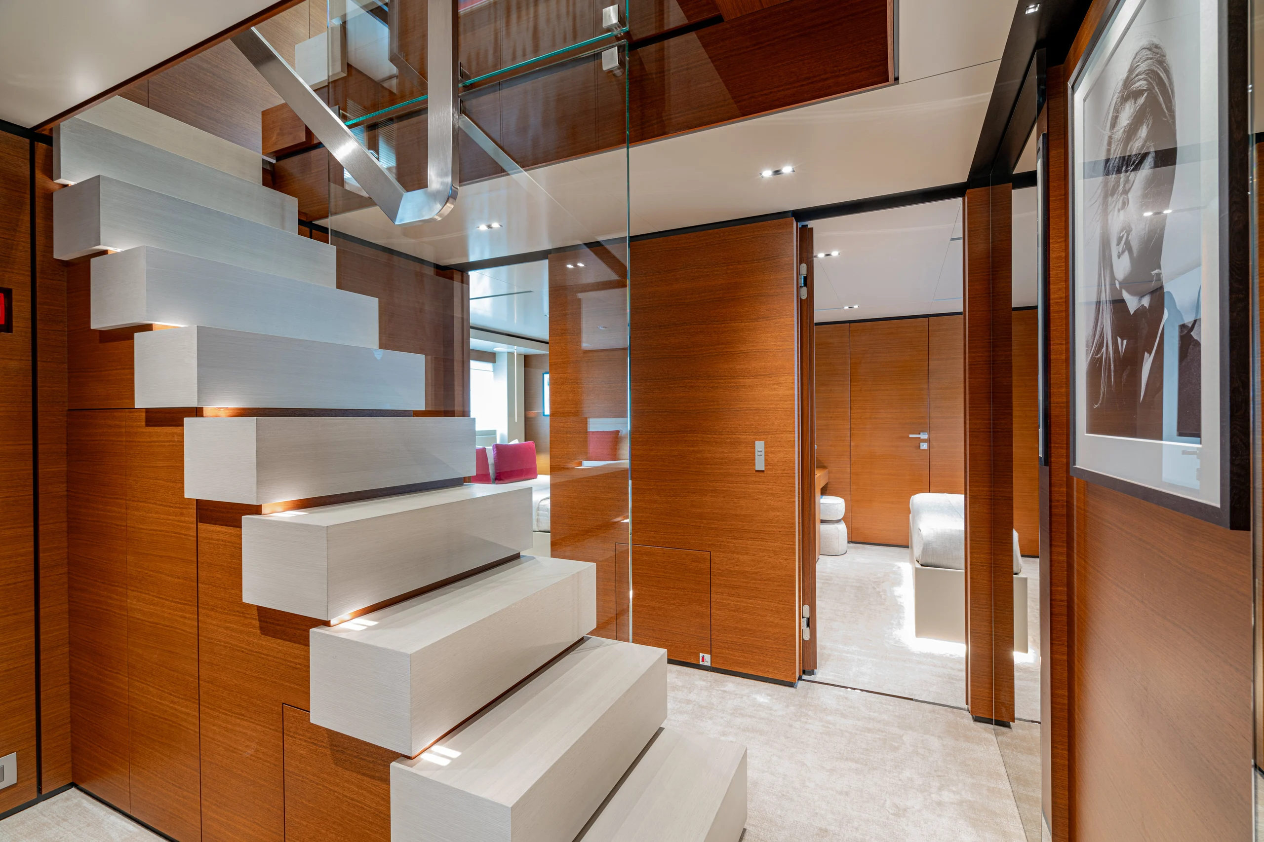 DIANA II - Custom Line 33m Amalfi Coast Luxury Crewed Superyacht charter stairway
