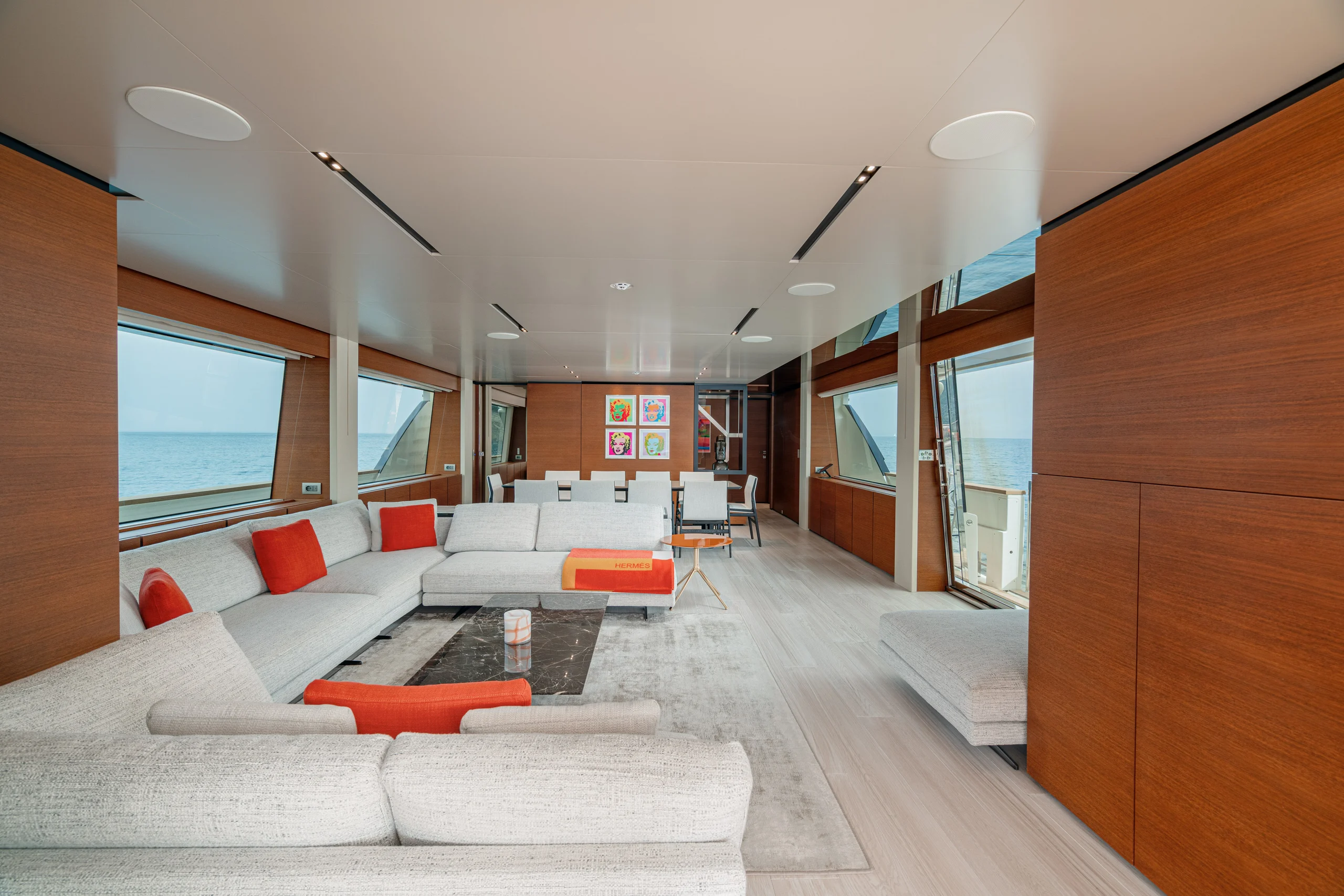 DIANA II - Custom Line 33m Amalfi Coast Luxury Crewed Superyacht charter main saloon