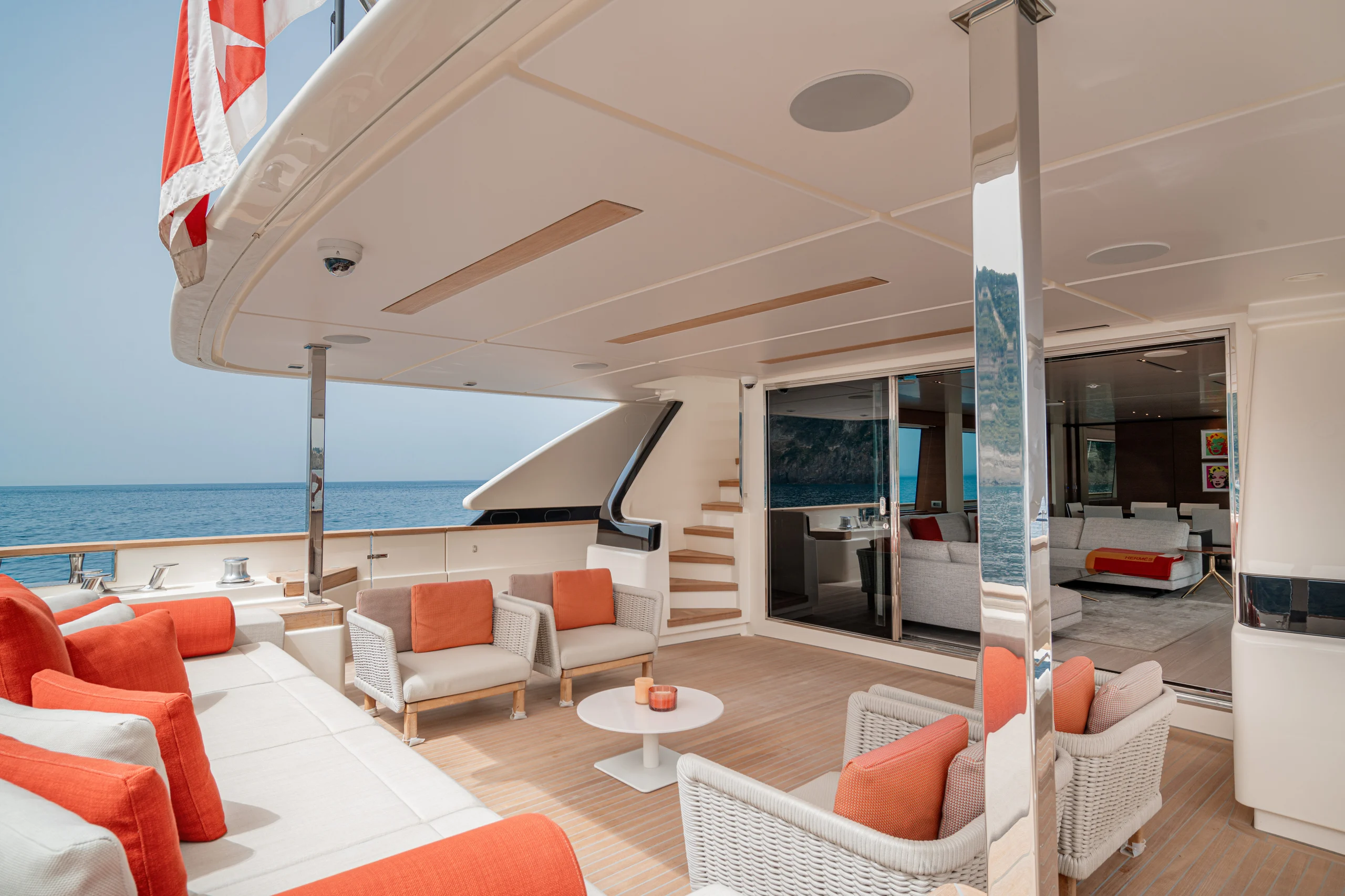 DIANA II - Custom Line 33m Amalfi Coast Luxury Crewed Superyacht charter aft deck