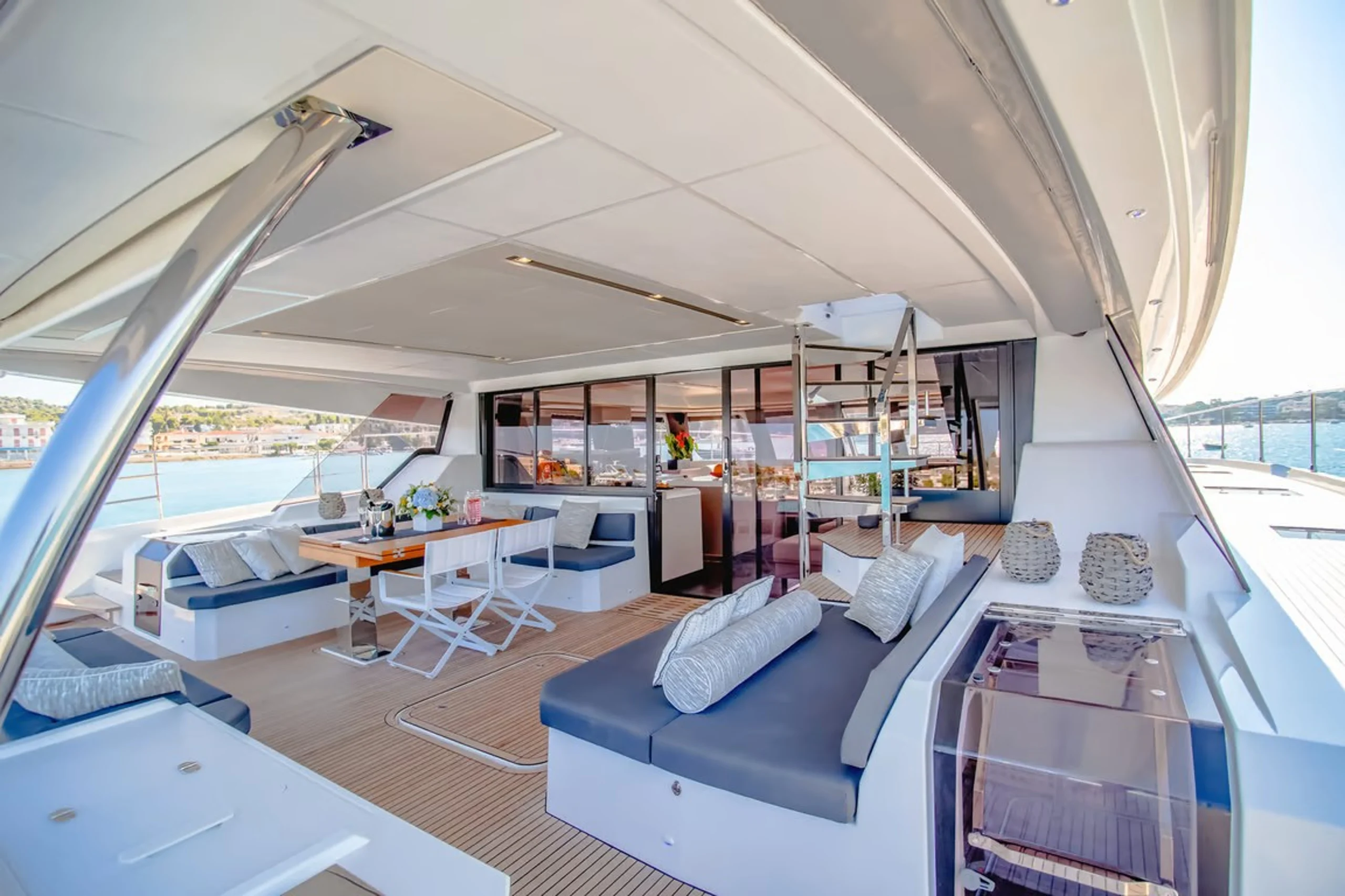  CORE - Fountaine Pajot 67 Power Catamaran aft deck
