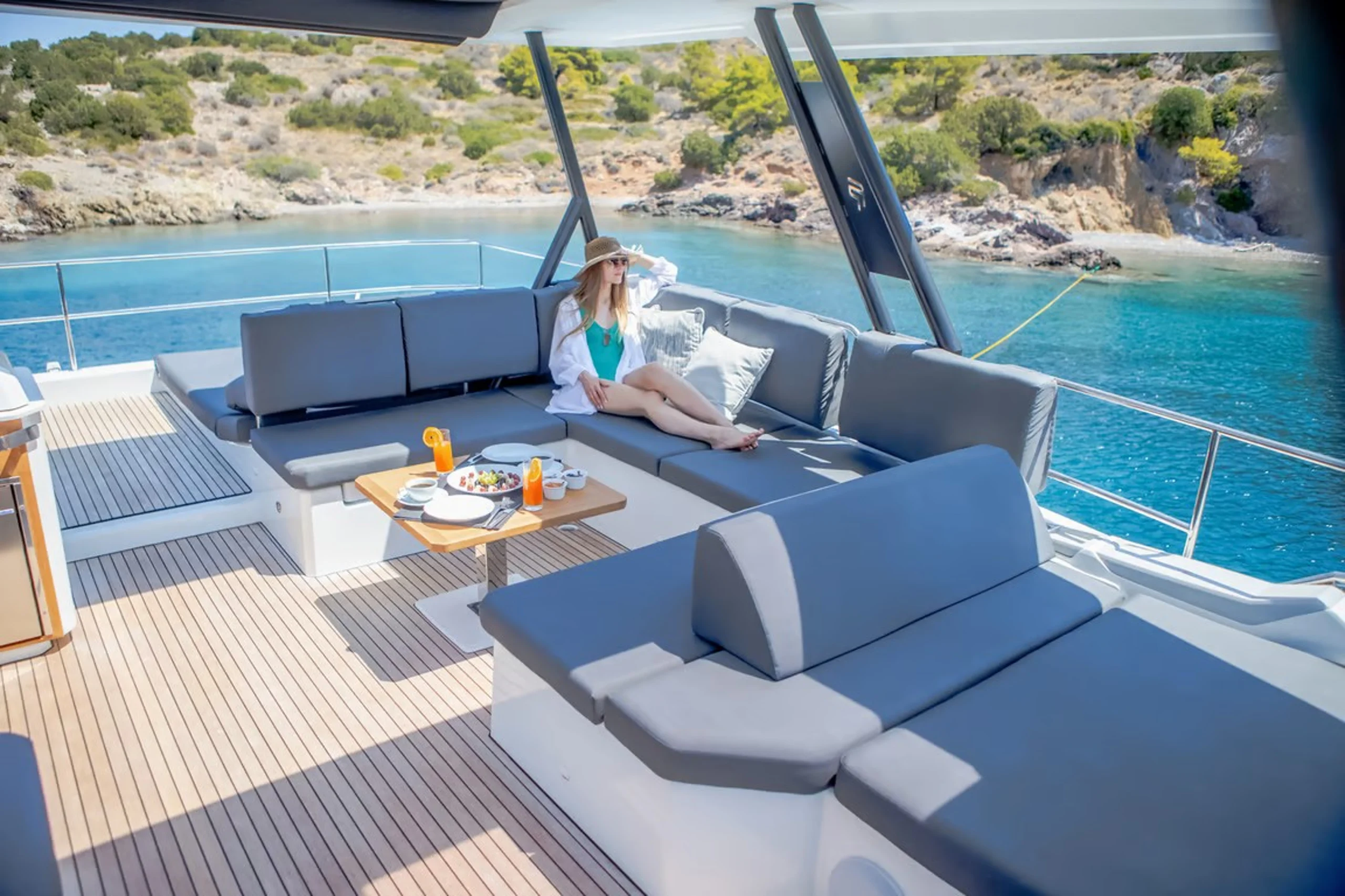 CORE - Fountaine Pajot 67 Power Catamaran flybridge
