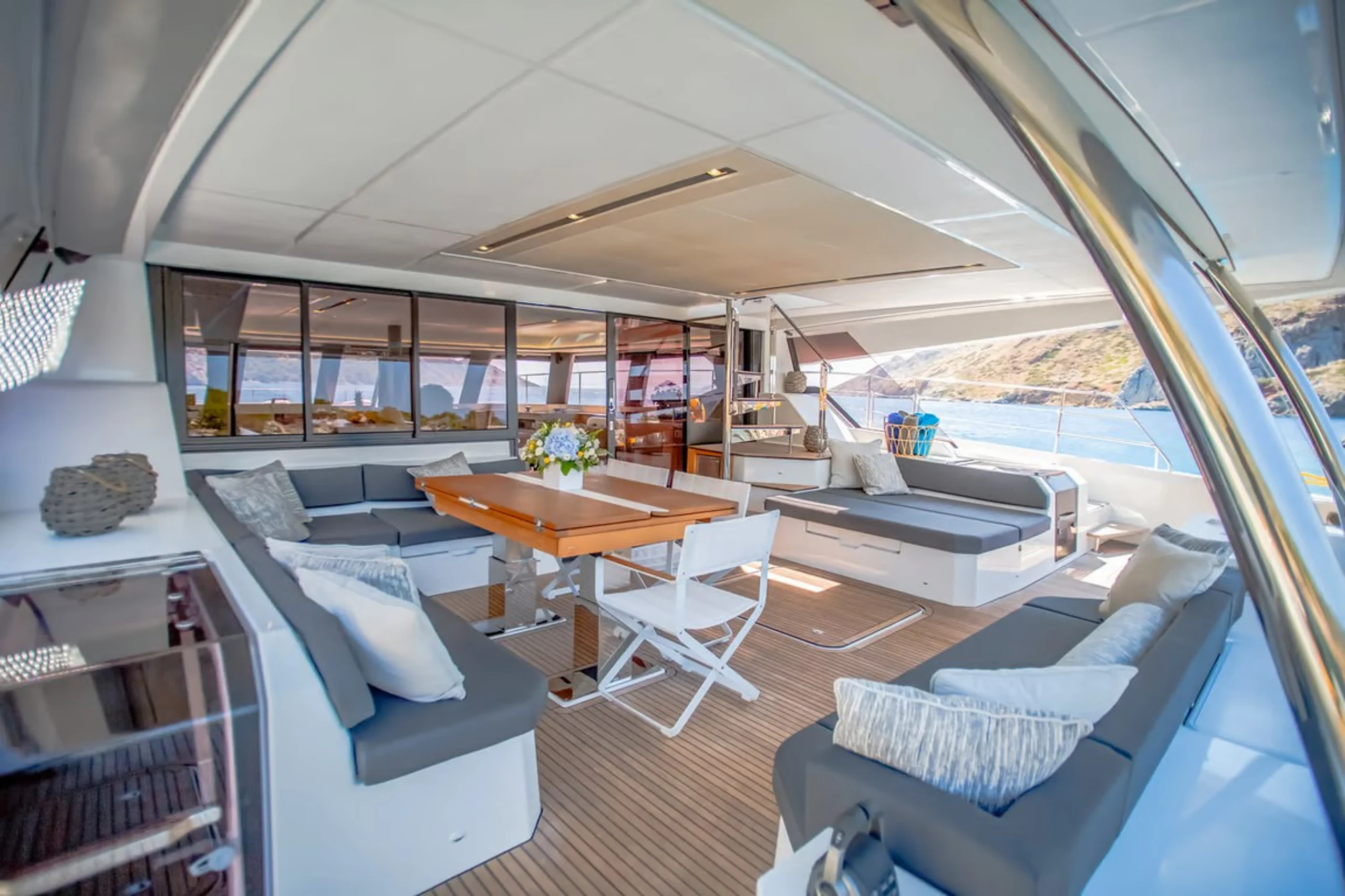 CORE - Fountaine Pajot 67 Power Catamaran aft deck
