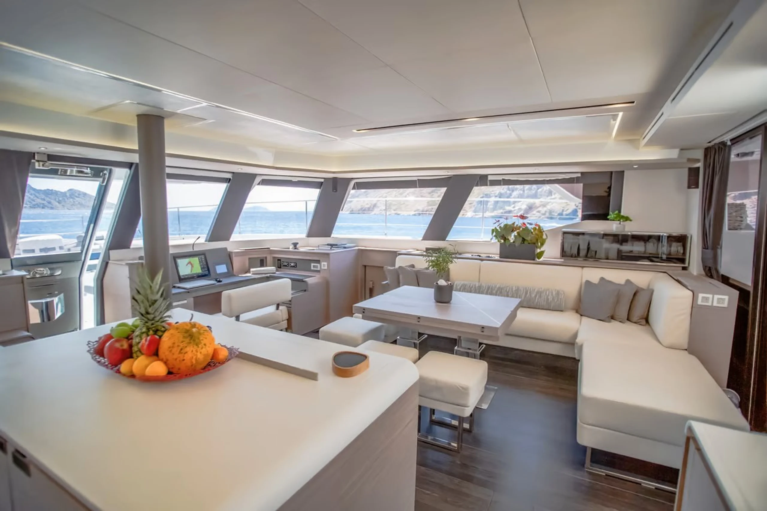 CORE - Fountaine Pajot 67 Power Catamaran main saloon
