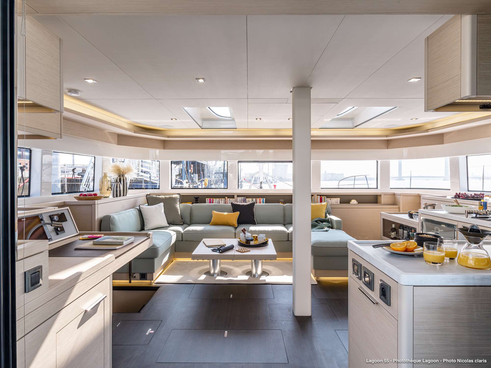 Lagoon 55 POSEIRA Greece Crewed Catamaran saloon