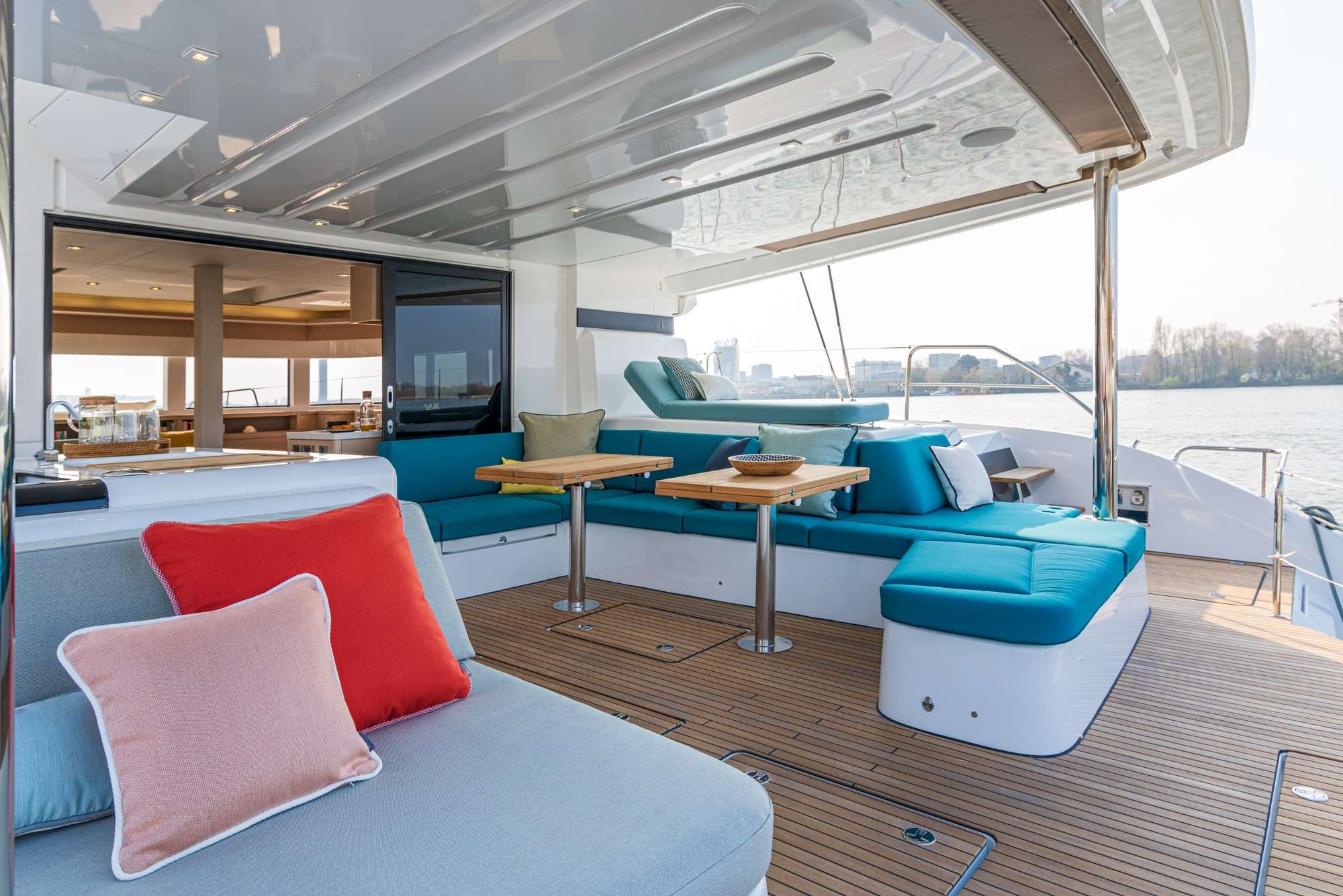 Lagoon 55 POSEIRA Greece Crewed Catamaran aft deck