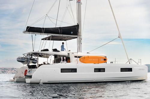 JOANSEA Lagoon 46 crewed Catamaran sailing in the Pakleni Islands Croatia