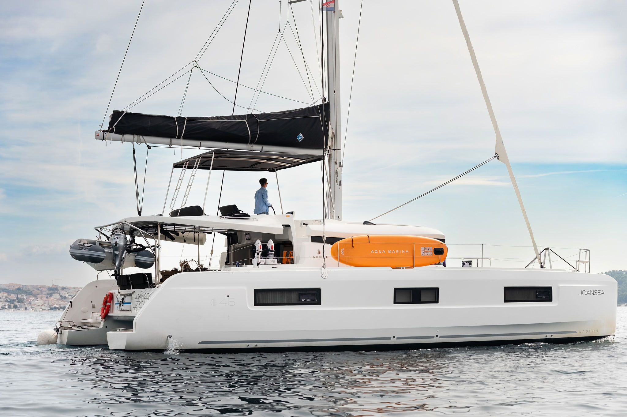 JOANSEA Lagoon 46 crewed Catamaran sailing in the Pakleni Islands Croatia