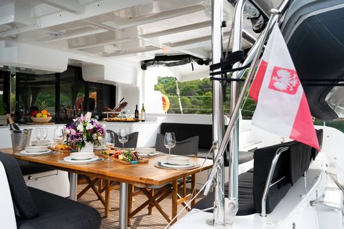 Lagoon 46 Crewed Catamaran JOANSEA aft deck