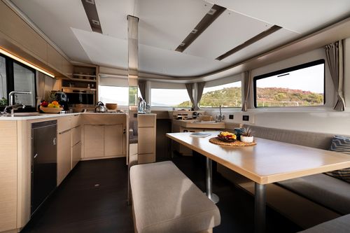 JOANSEA interior saloon and galley Lagoon 46