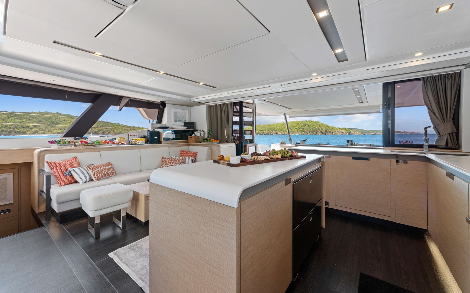 HOURGLASS - BVI Crewed Catamaran - Fountaine Pajot Samana 59 galley