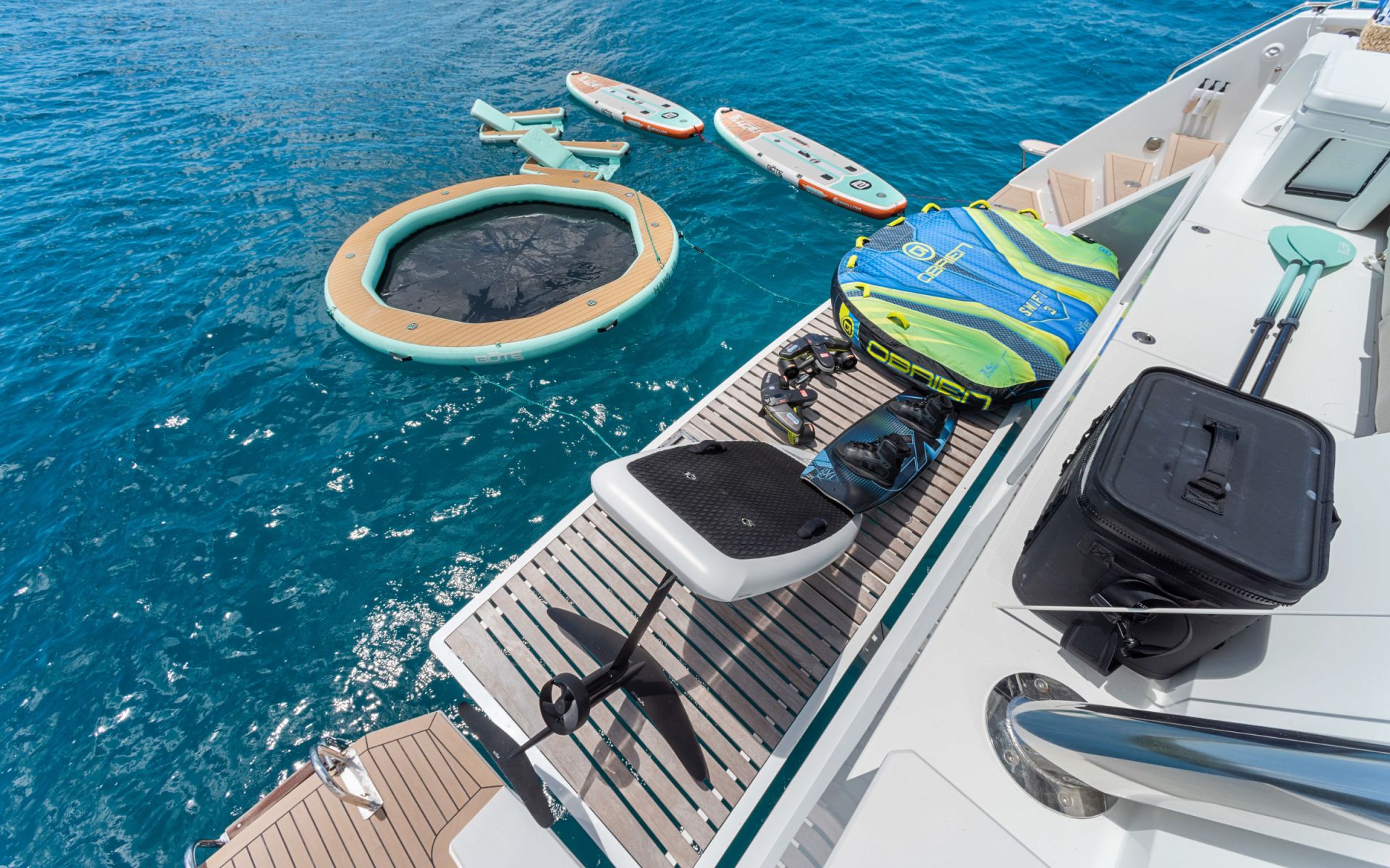 HOURGLASS - BVI Crewed Catamaran - Fountaine Pajot Samana 59 water toy selection