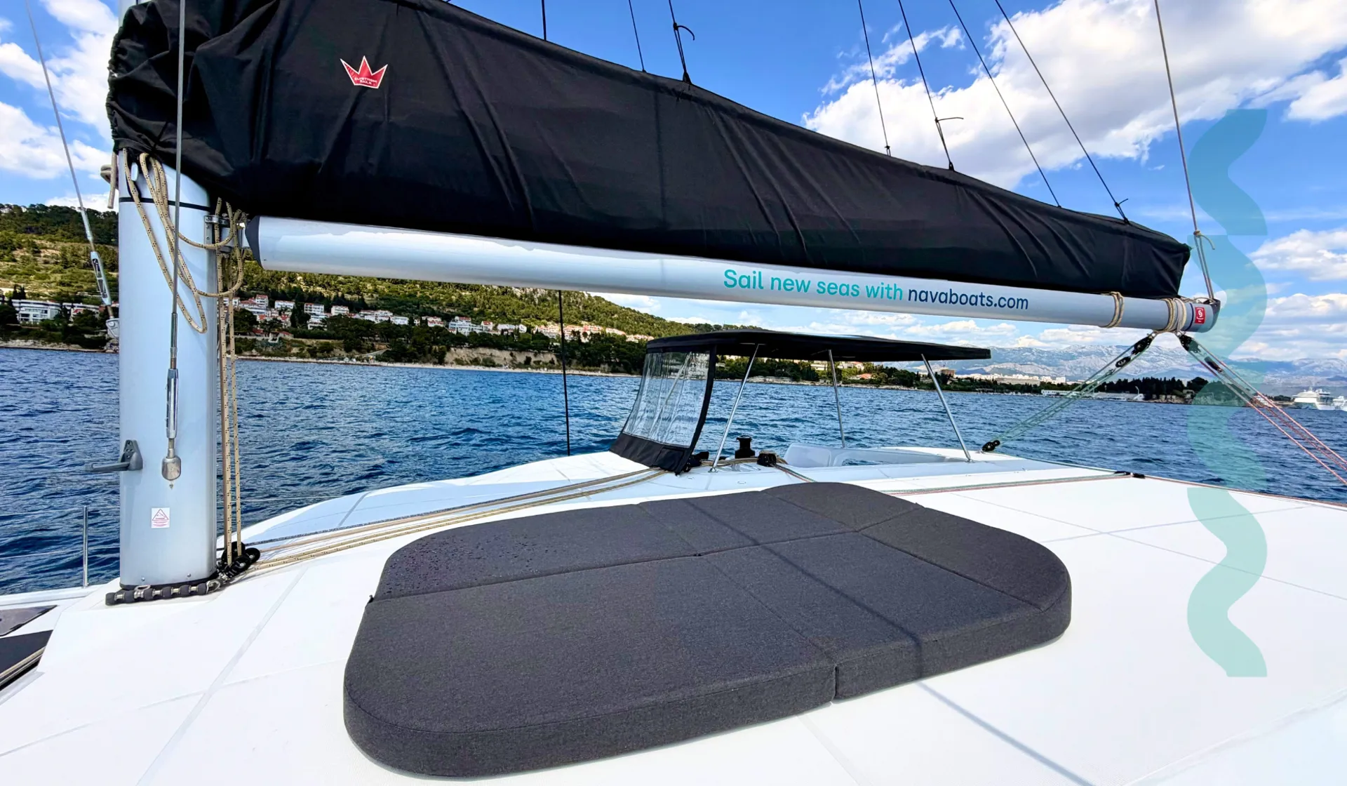 Lagoon 38 Bareboat Catamaran CORAL Top Deck Lounge