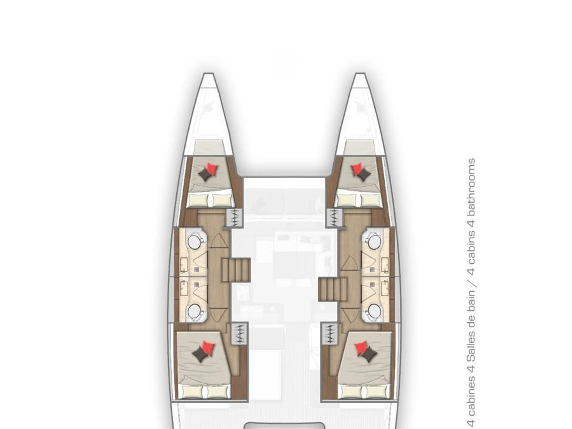 Croatia Bareboat Catamaran Lagoon 40 LINDA layout