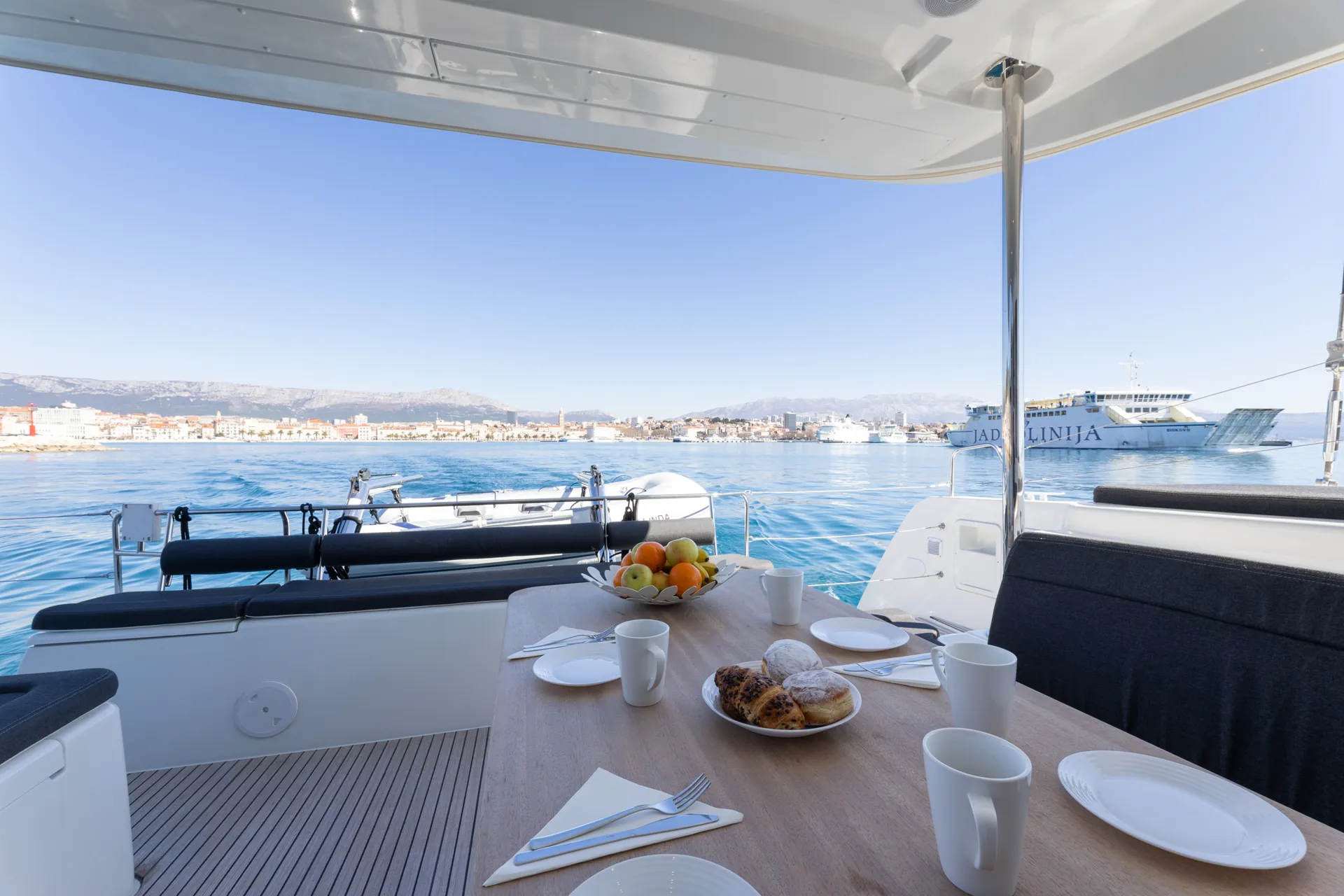 Croatia Bareboat Catamaran Lagoon 40 LINDA aft deck